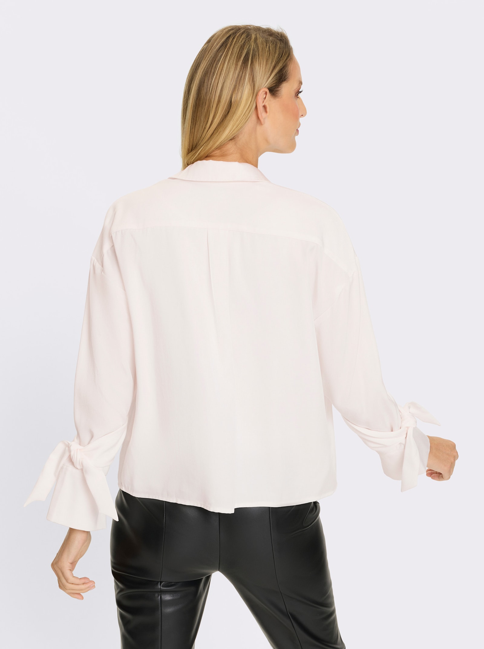 heine Langarm-Bluse mit Hemdkragen - weiss