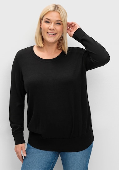 sheego Strickpullover - schwarz