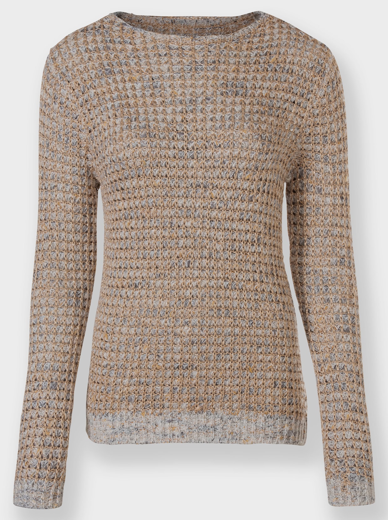Pullover met ronde hals - zand