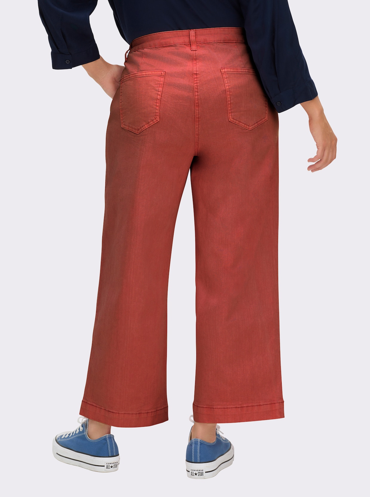 Culotte mit aufgesetzten Taschen hinten - rostrot