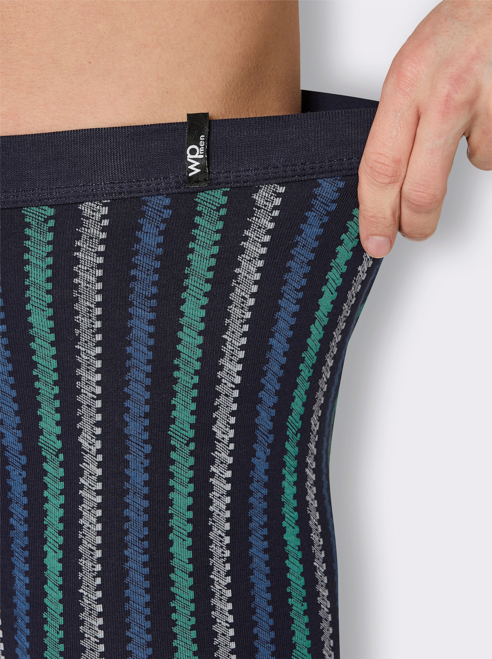 wäschepur men Hose kurz - anthrazit-bedruckt + marine-bedruckt