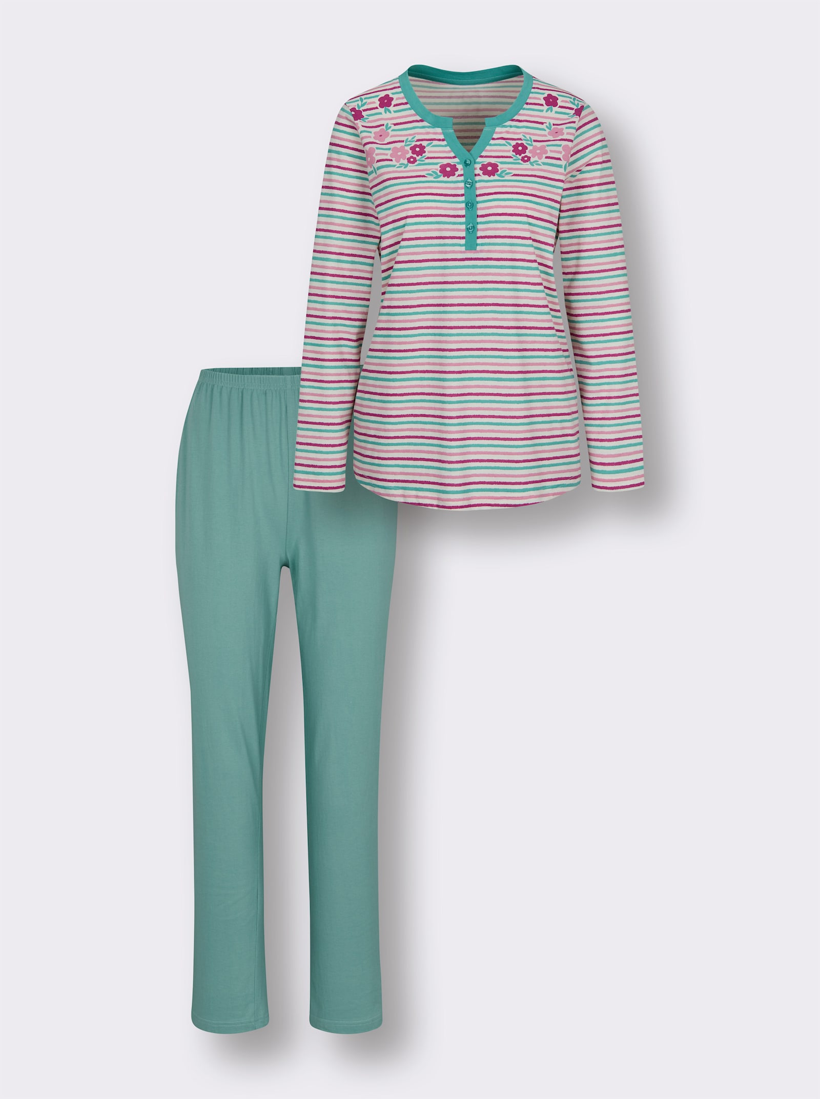wäschepur Schlafanzug - salbei-erika-bedruckt