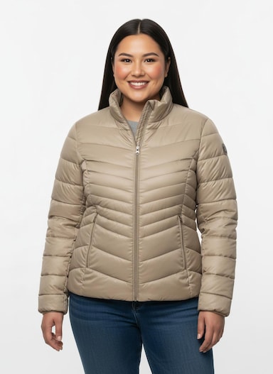 Steppjacke mit abzippbaren Ärmeln - beige