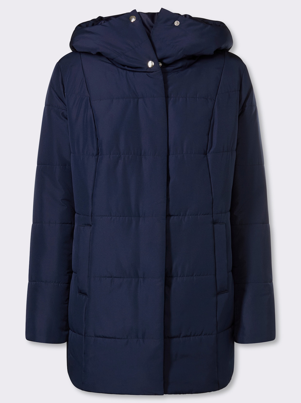 Gewatteerde jas met capuchon - marine