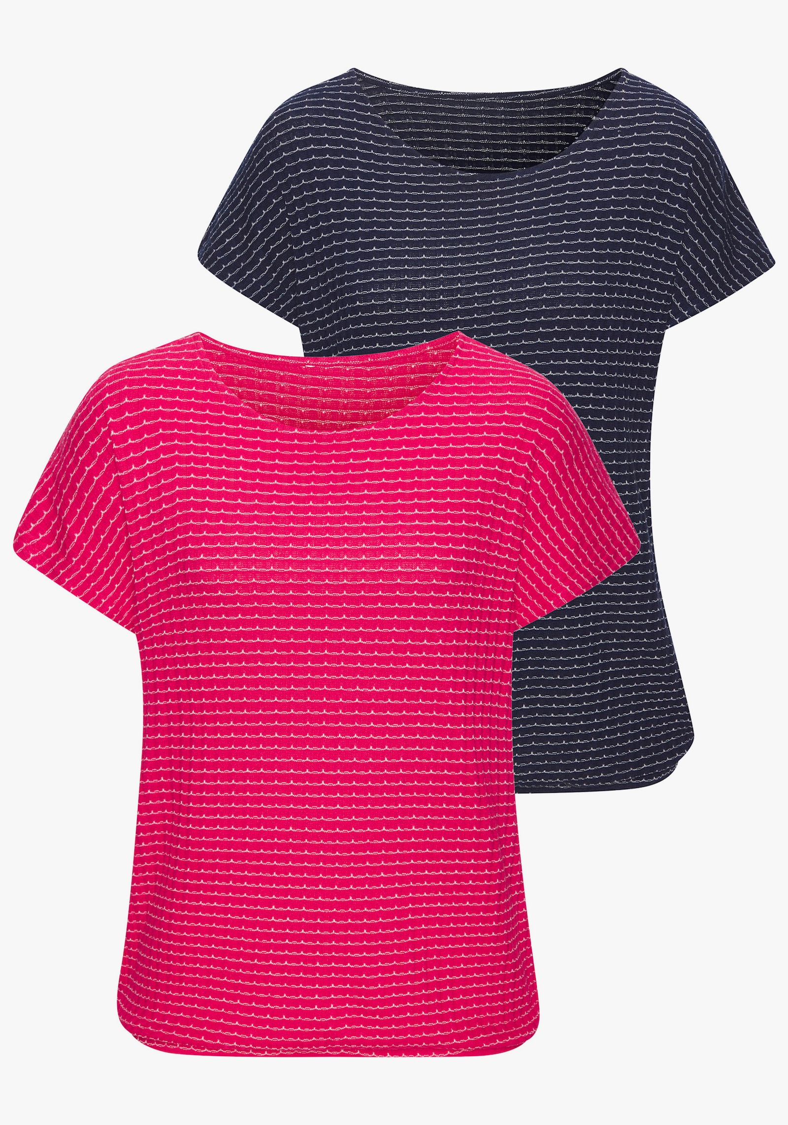 Vivance Kurzarmshirt - navy, koralle