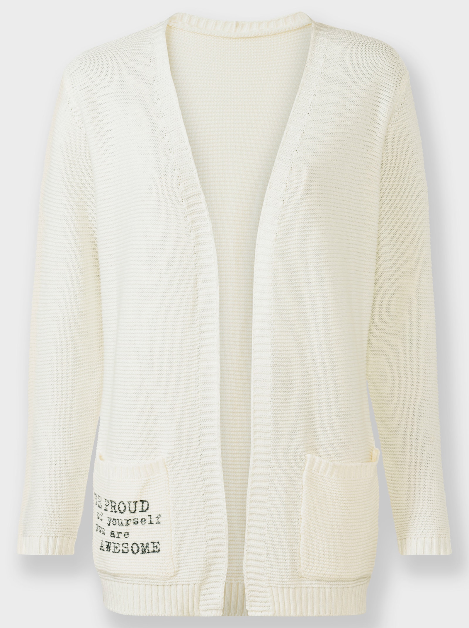 Strickjacke in Melange-Optik - weiß