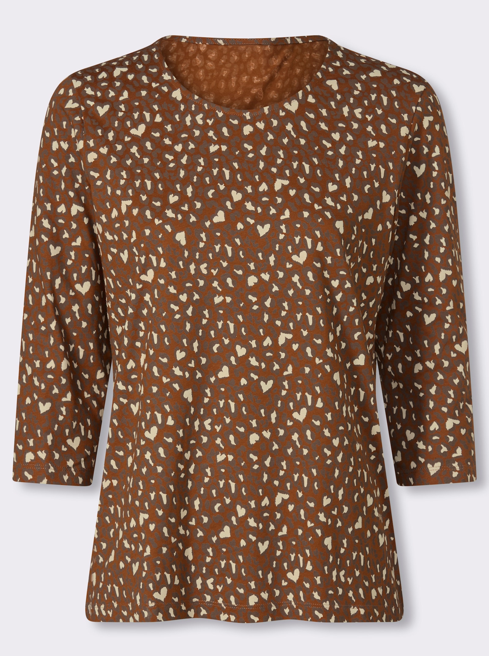 3/4-Arm-Shirt im Mustermix - cognac-sand-bedruckt