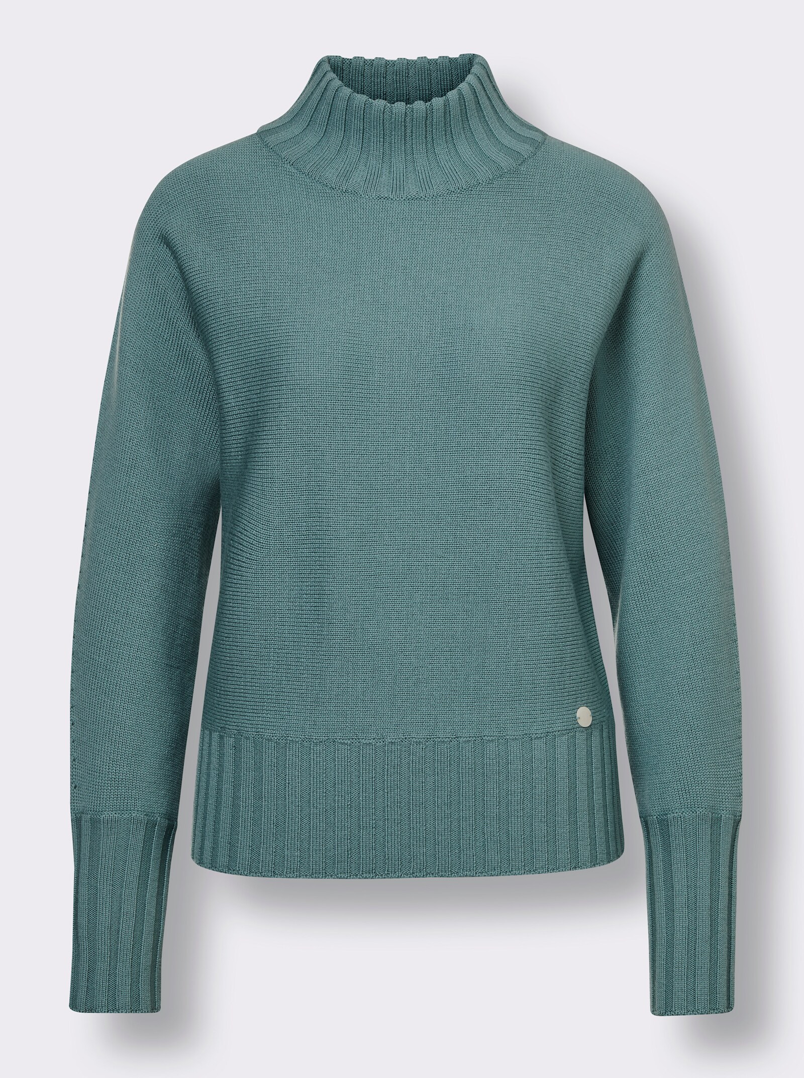 CREATION L PREMIUM Wollpullover mit Fledermaus-Ärmel - jade