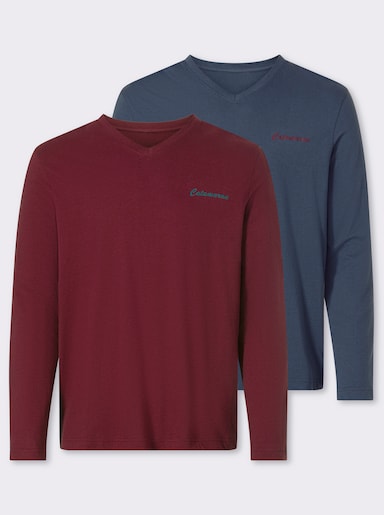 Catamaran Langarmshirt - rauchblau + bordeaux