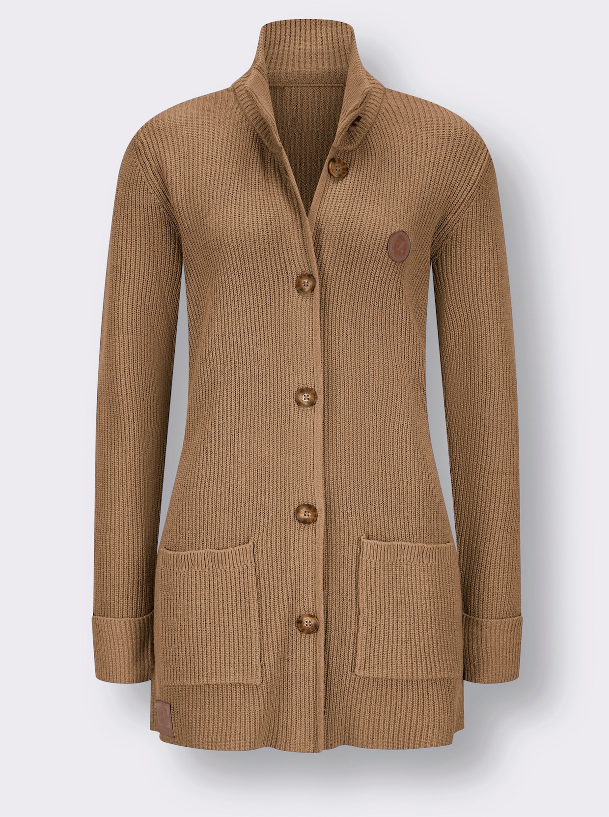 Longstrickjacke - camel