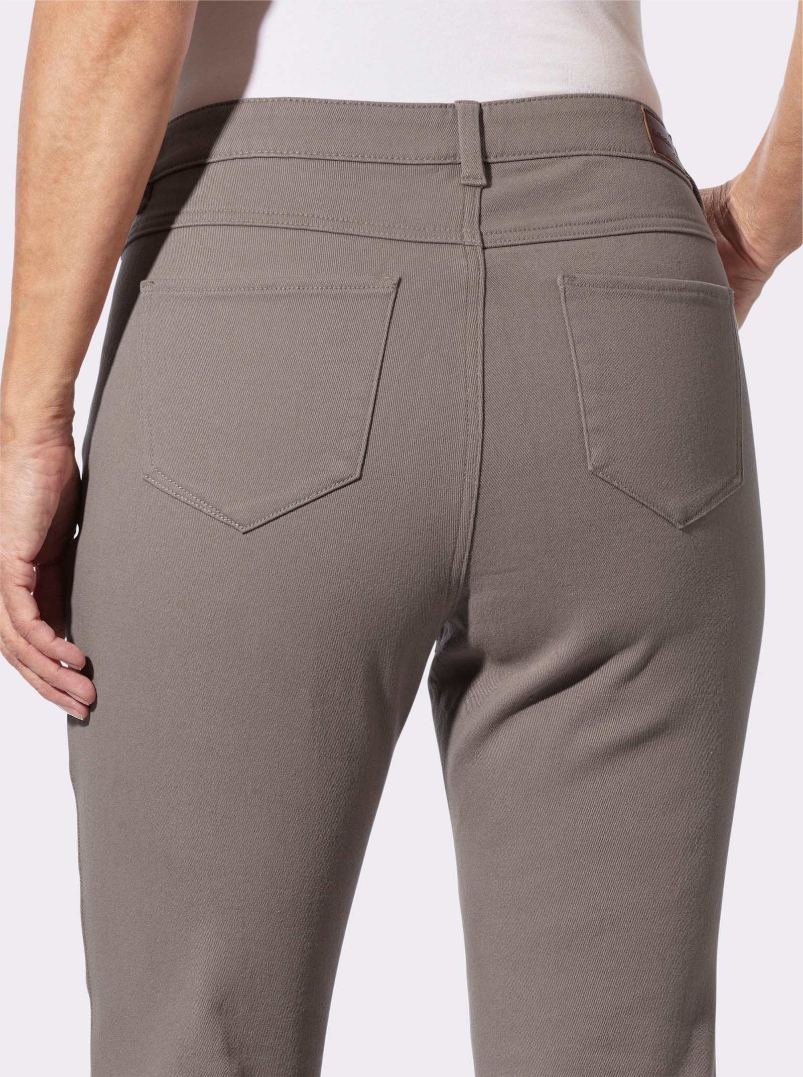 Thermojeans mit innenliegendem Dehnbund - taupe