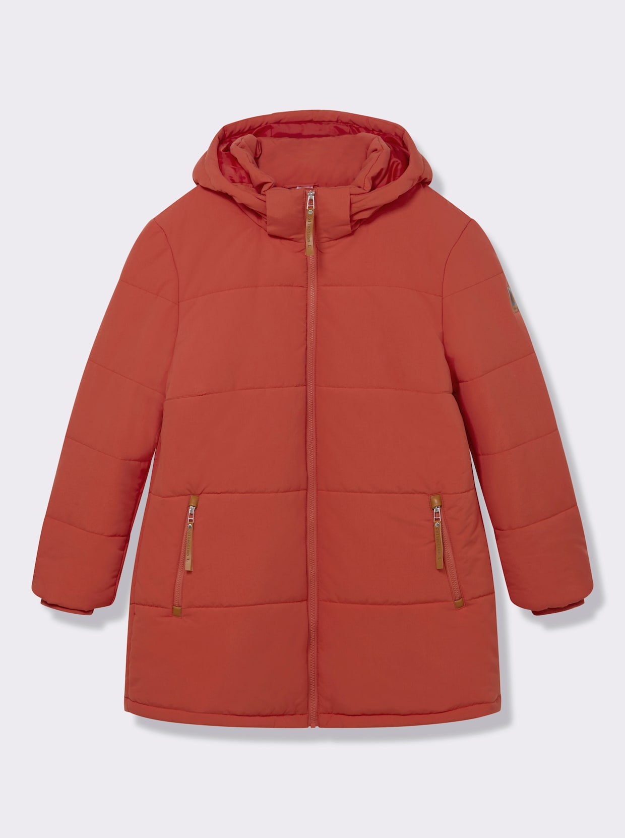 Outdoorjacke mit abnehmbarer Kapuze und Jersey-Bündchen - terra