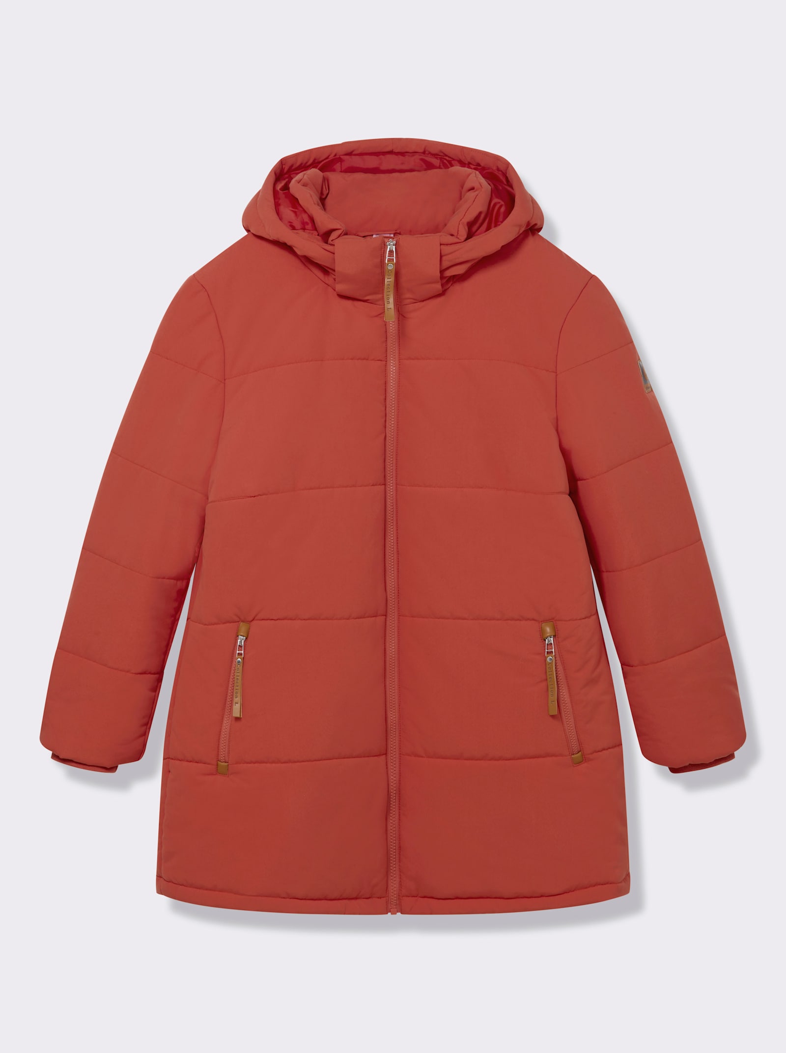 Outdoorjacke mit abnehmbarer Kapuze und Jersey-Bündchen - terra