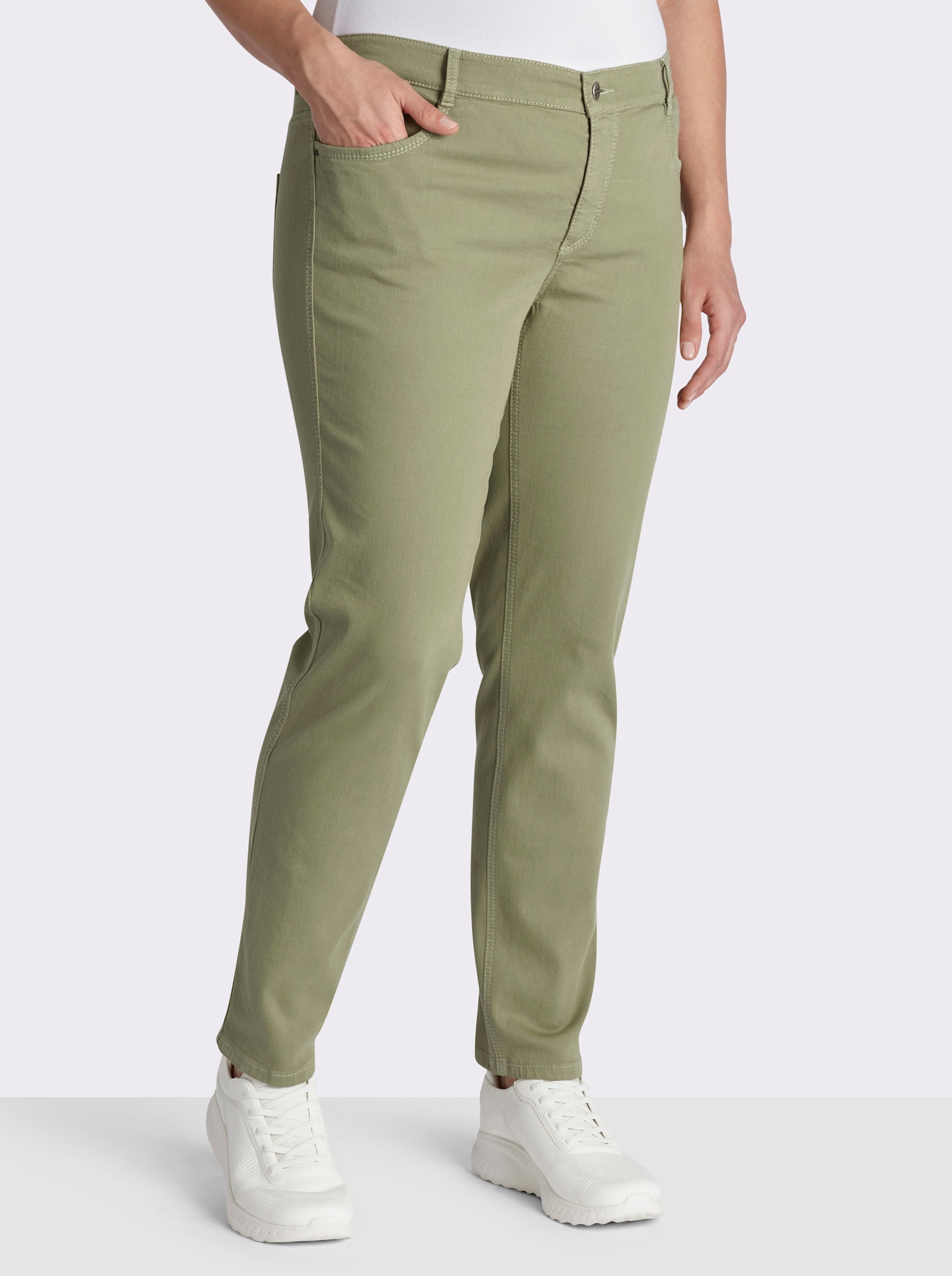 Ascari Stretch-Jeans in Röhren-Form - schilf