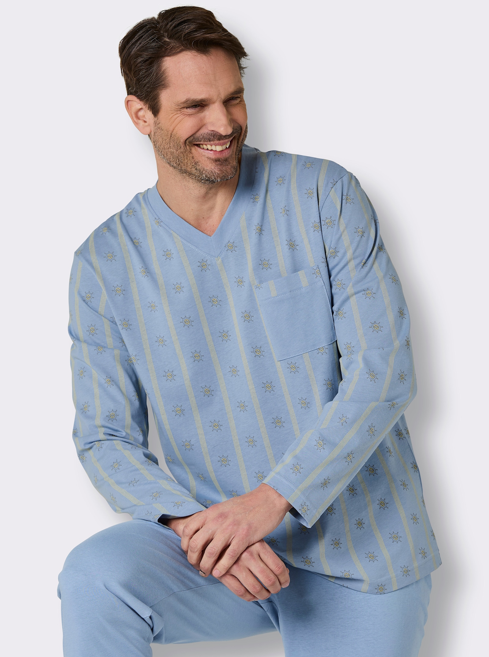 wäschepur men Schlafanzüge - bleu + salbei