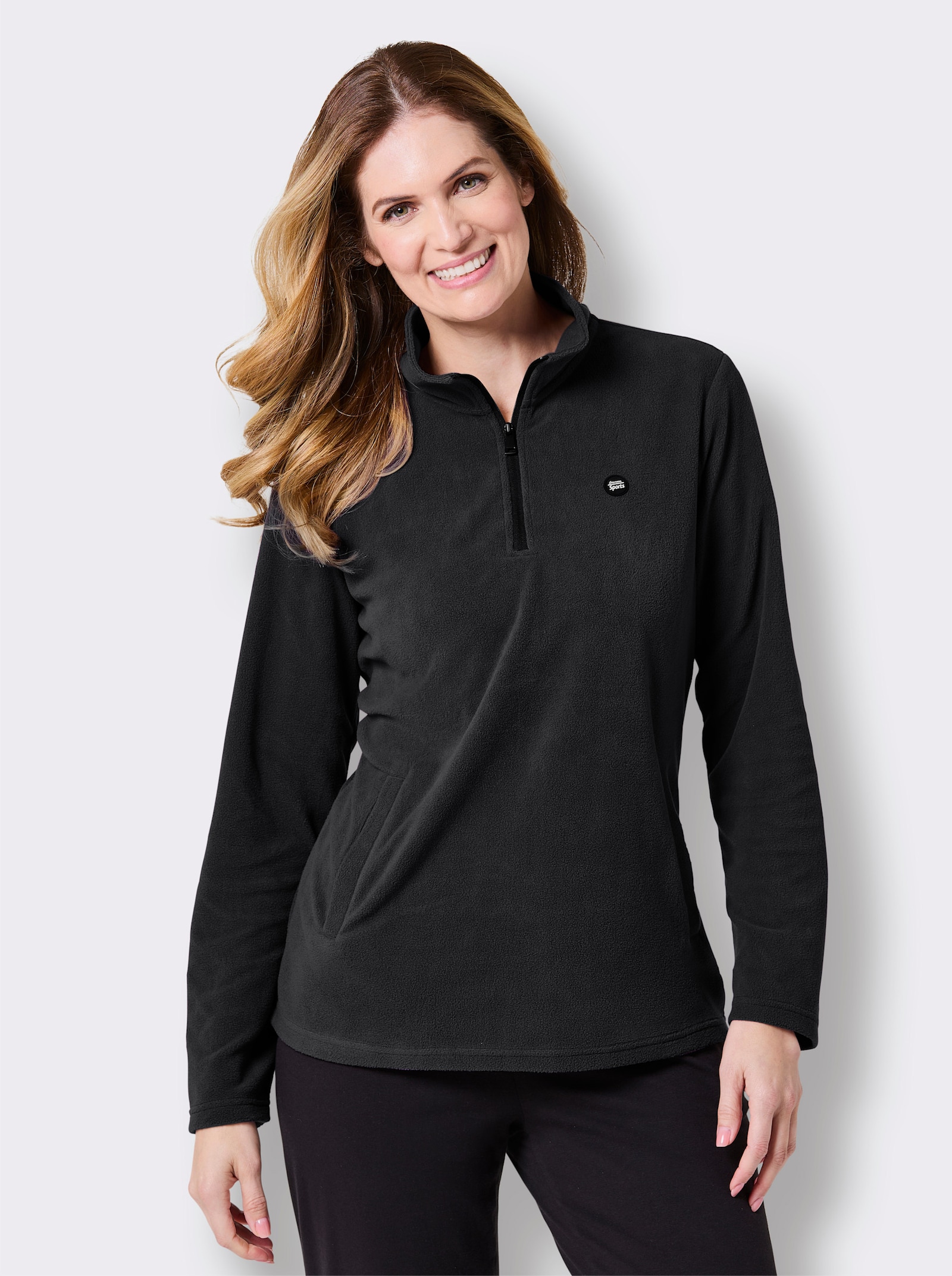 Catamaran Sports Fleeceshirt mit 2 Leistentaschen - schwarz