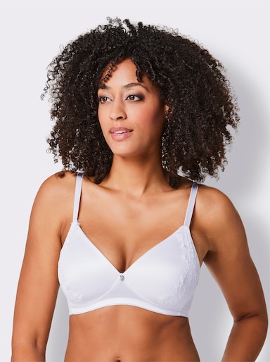 wäschepur Schalen-BH ohne Bügel mi dekorativer Spitze - weiß