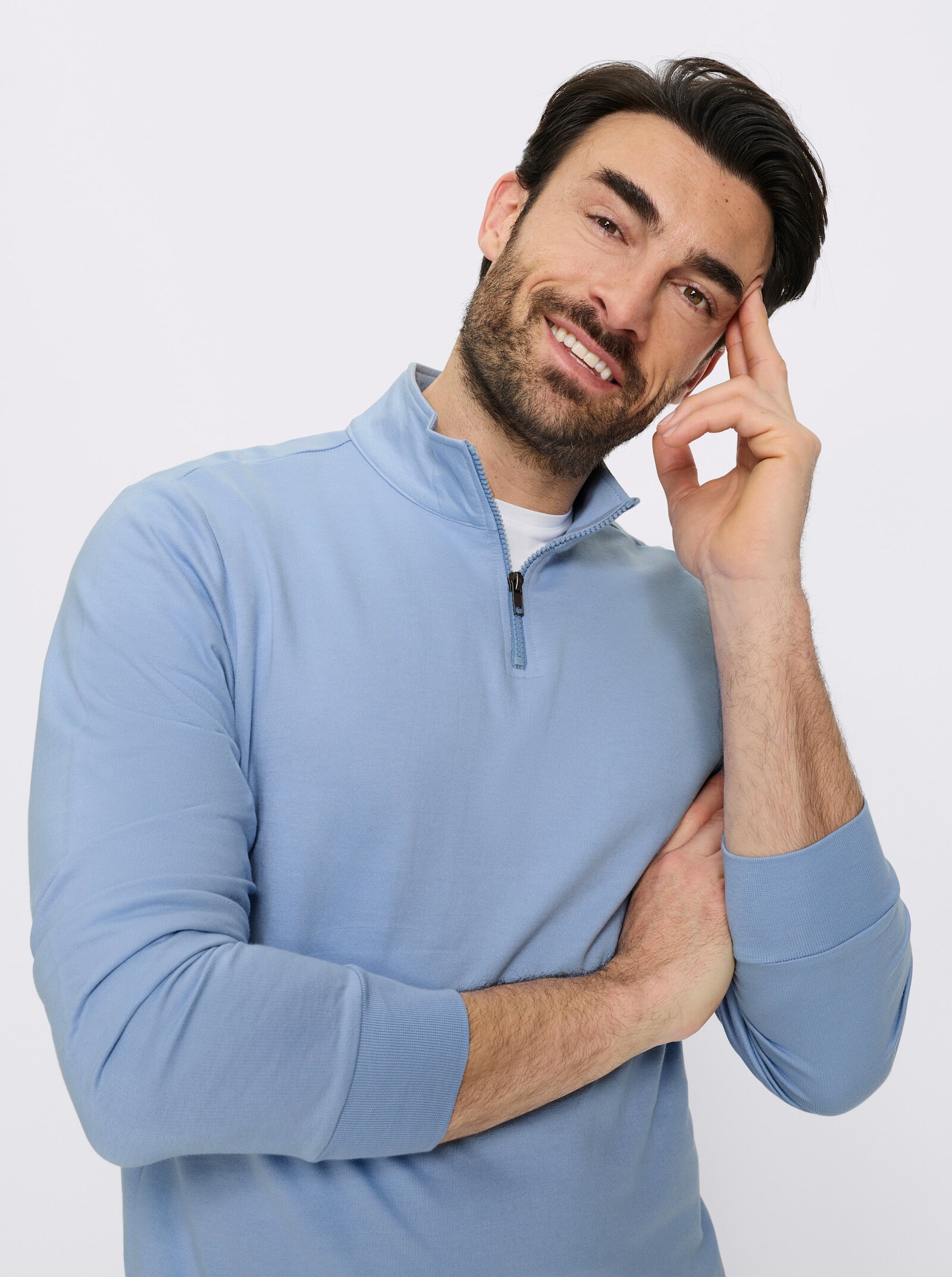 Catamaran Langarmshirt mit Stehkragen - bleu