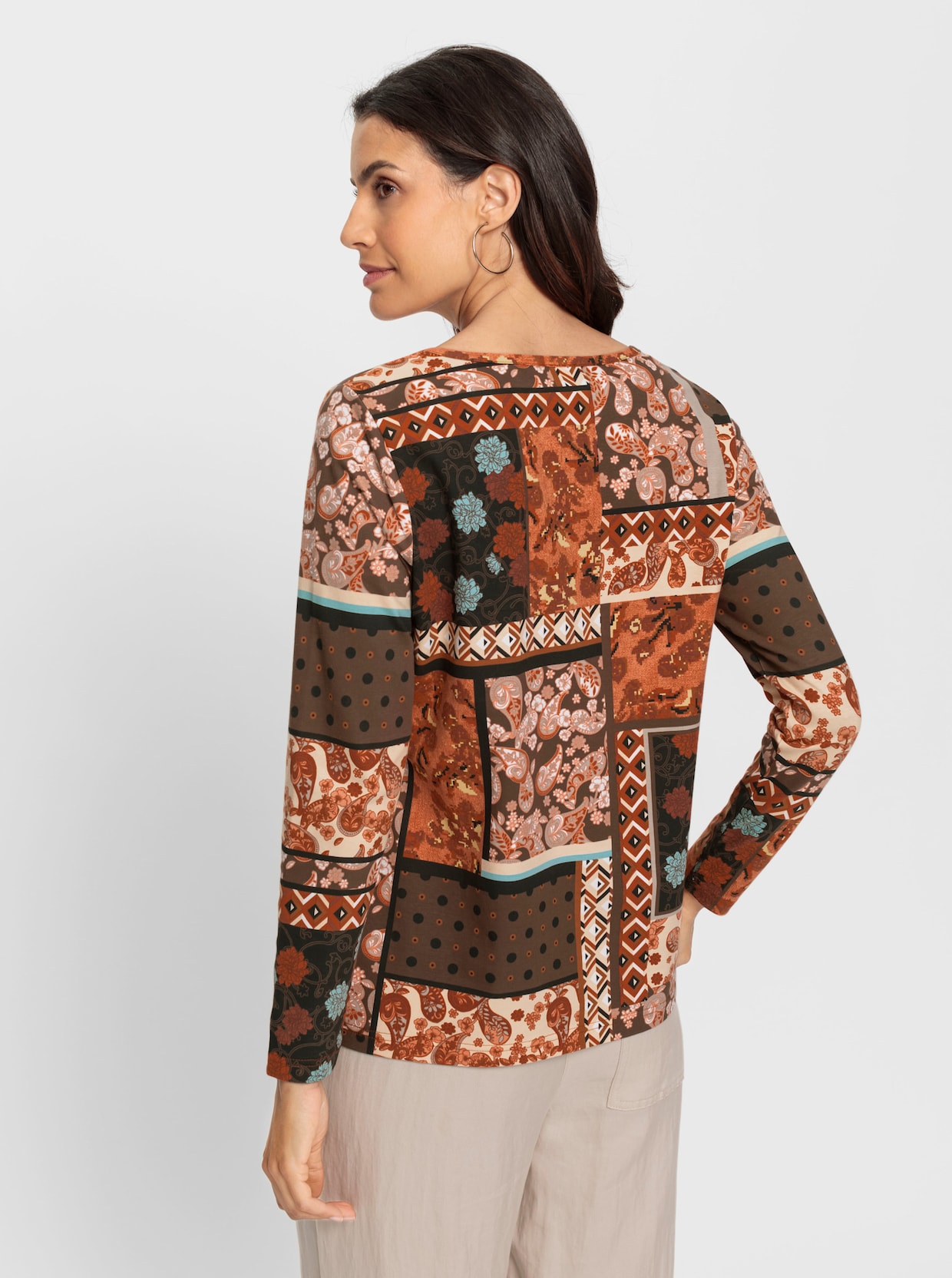 Shirt met print - roestrood bedrukt