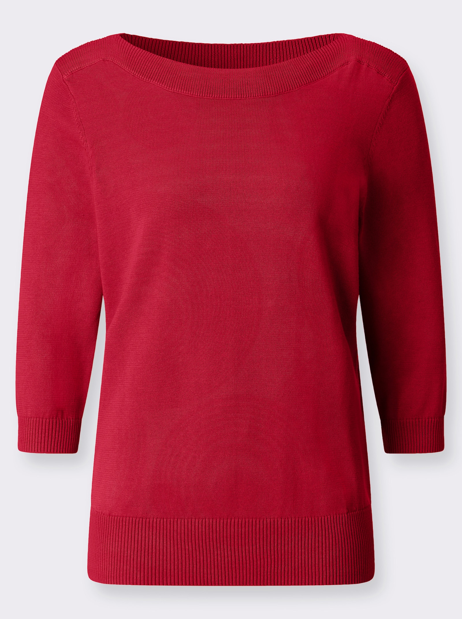 Pullover met 3/4-mouwen en boothals - rood
