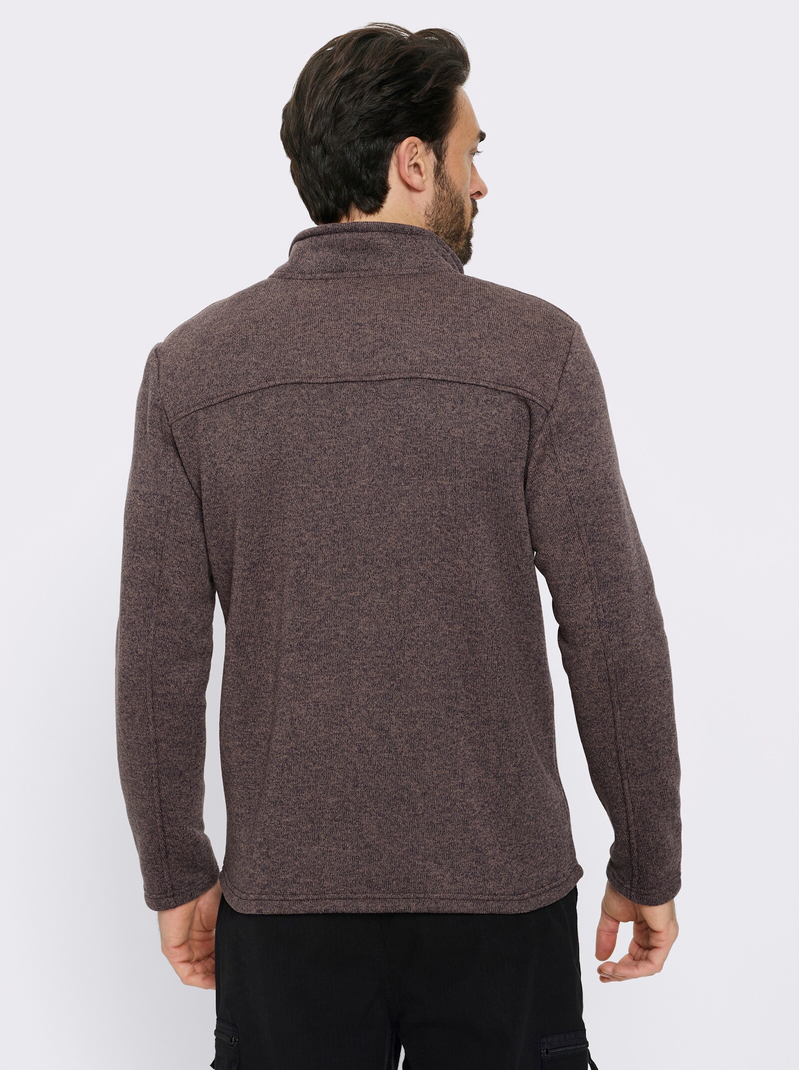 Catamaran Sports Strickfleecejacke mit 2 Reißverschluss-Taschen - steingrau-meliert