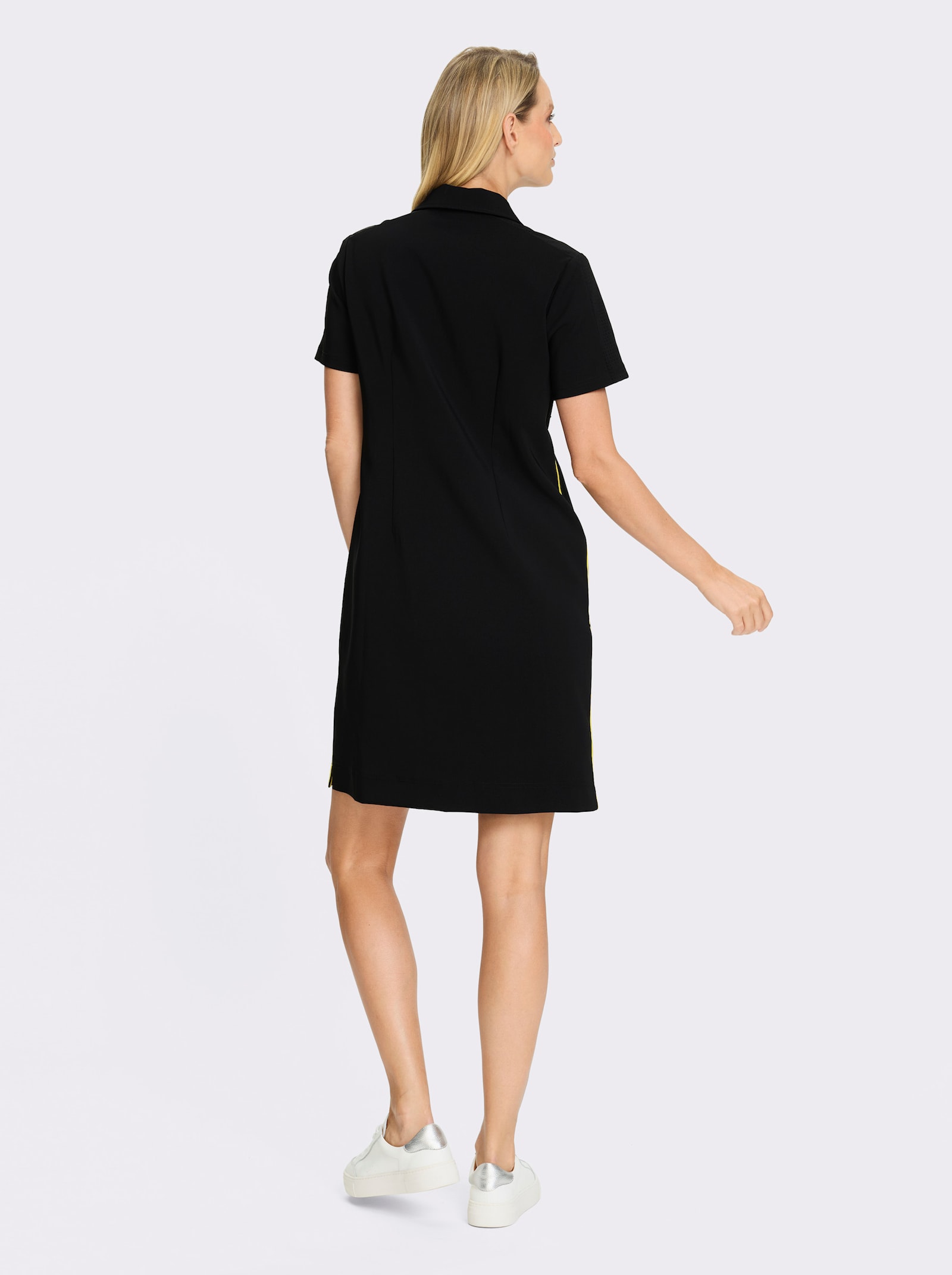 heine Jerseyjurk met zijsplitten - zwart