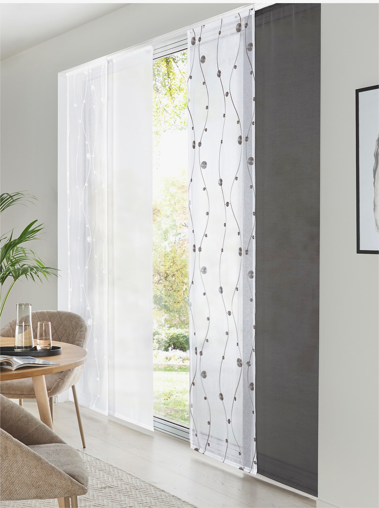 heine home Schiebevorhang - grau-weiss