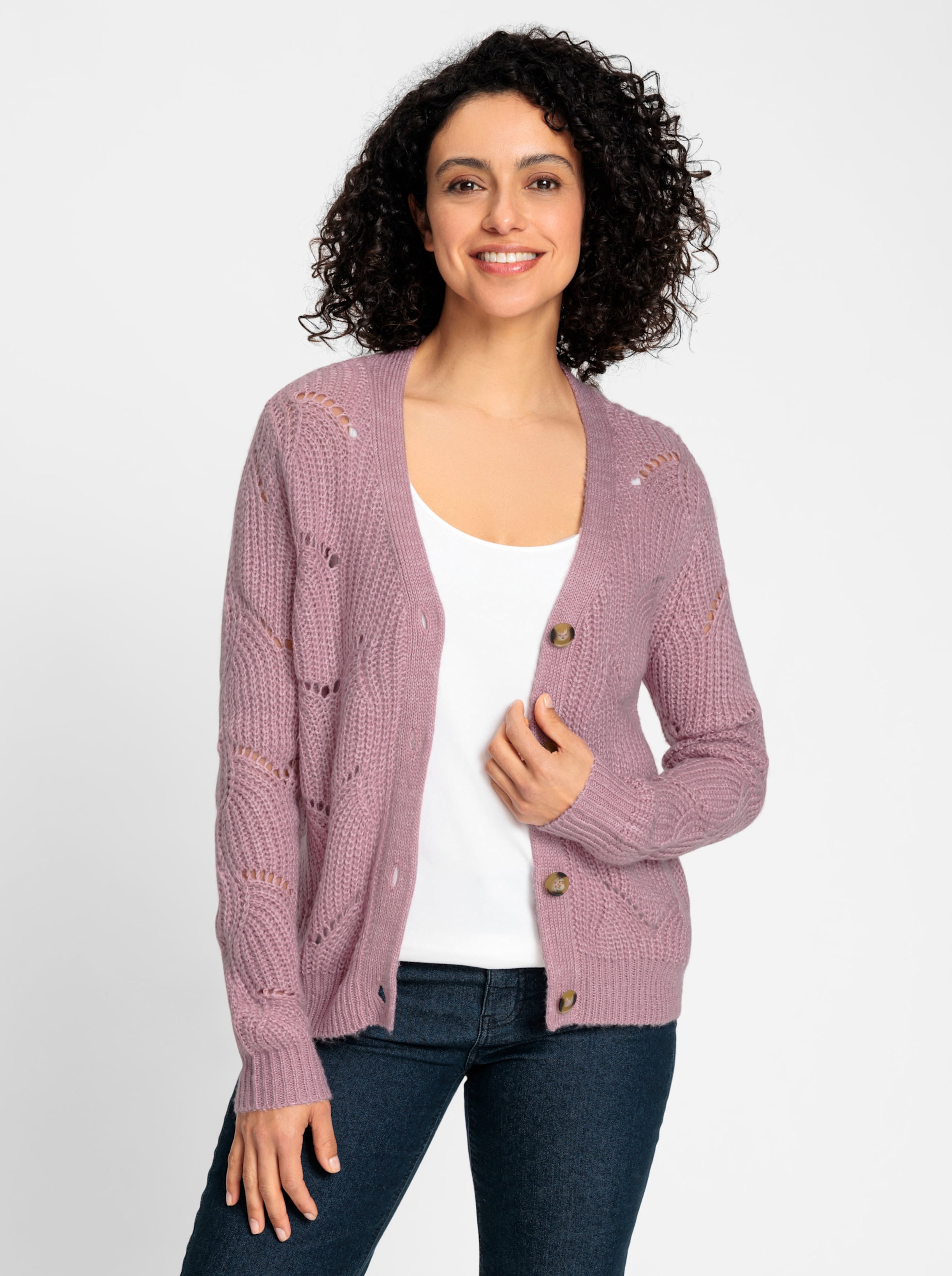 Strickjacke in mauve Witt