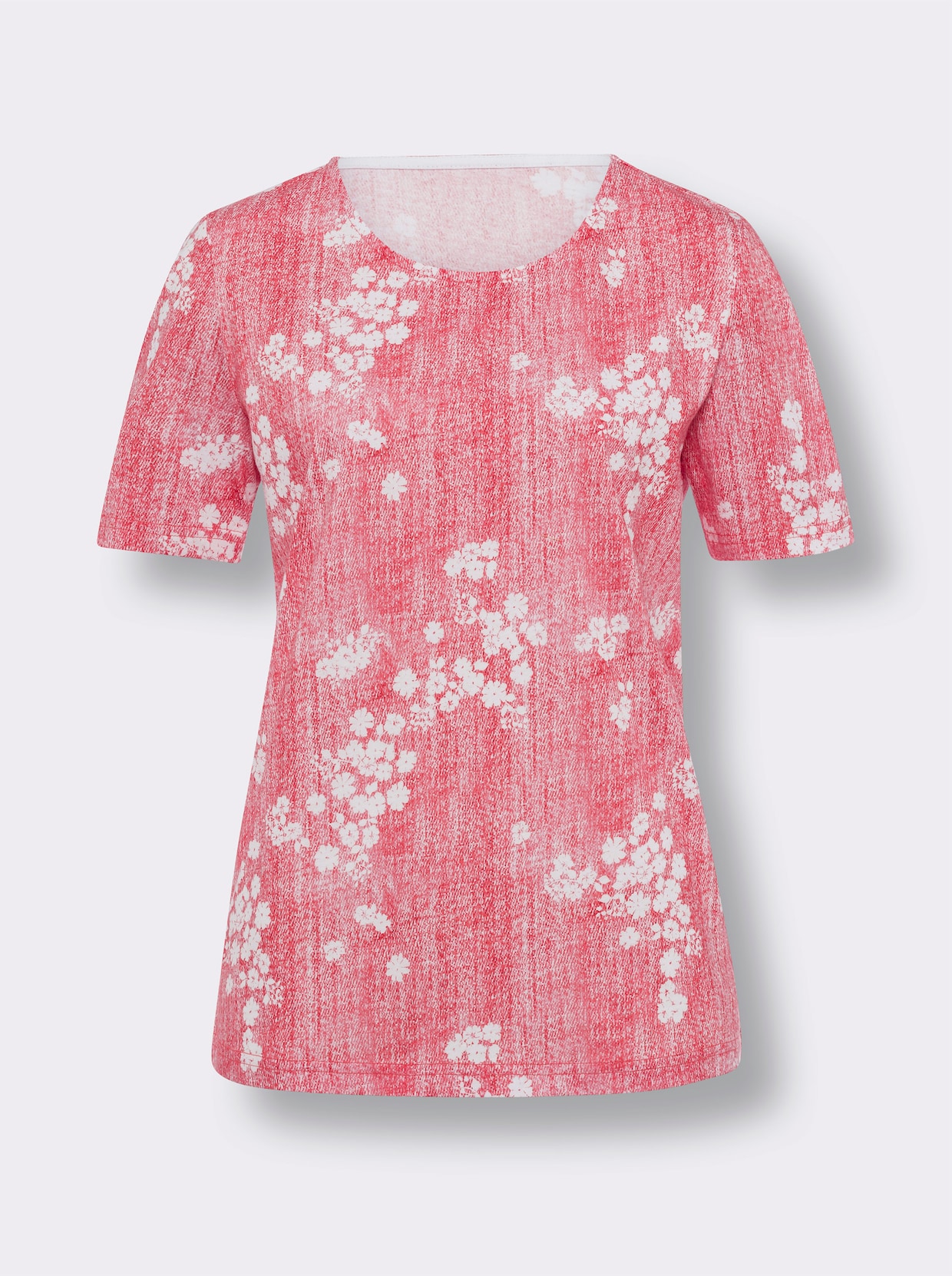 Kurzarmshirt - hummer-weiß-bedruckt