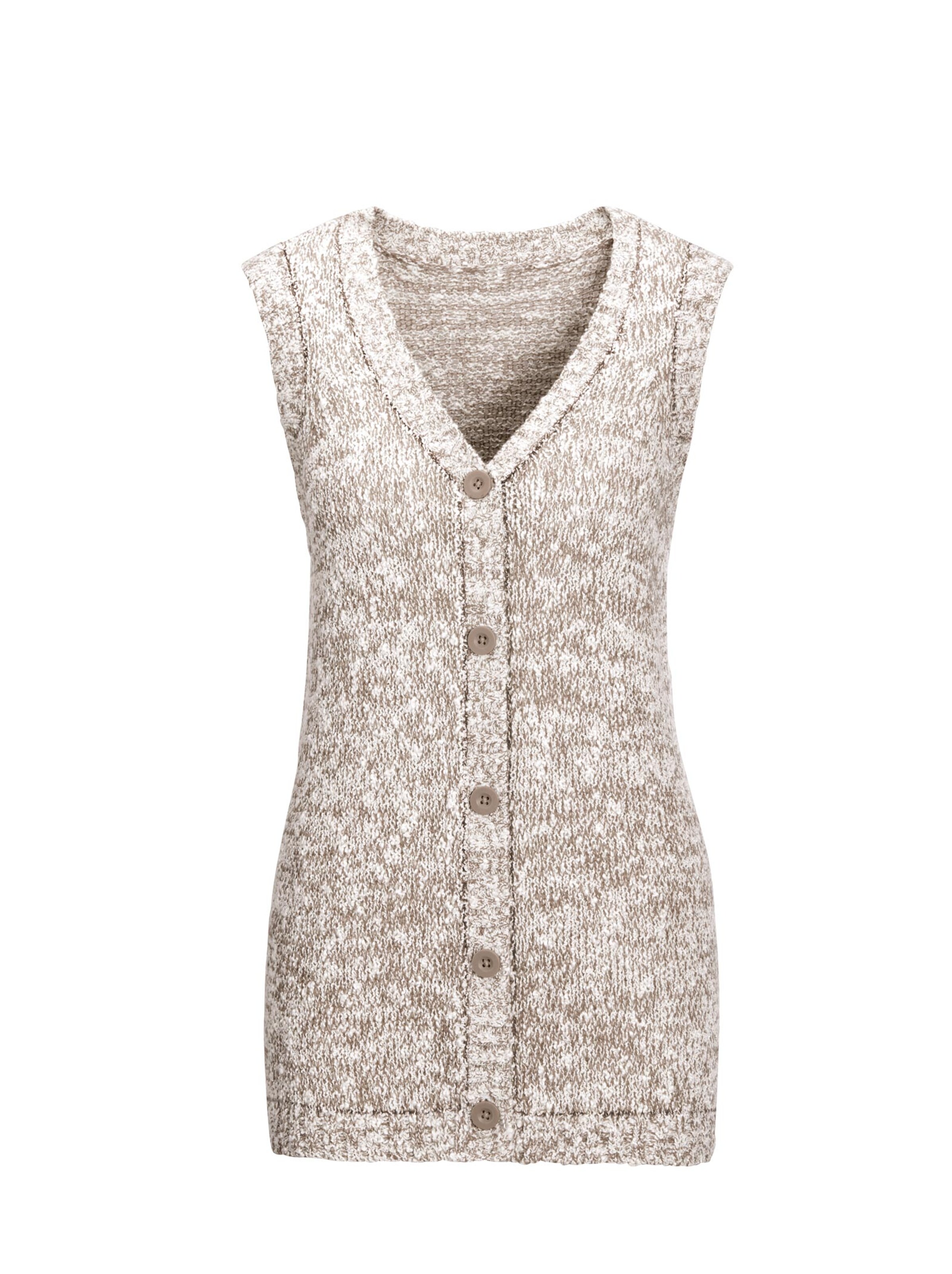 Strickweste - beige-meliert