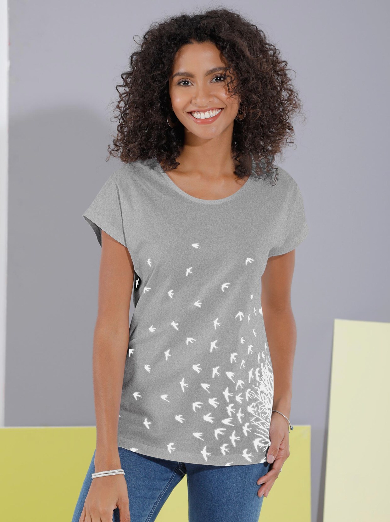 T-shirt imprimé - gris chiné