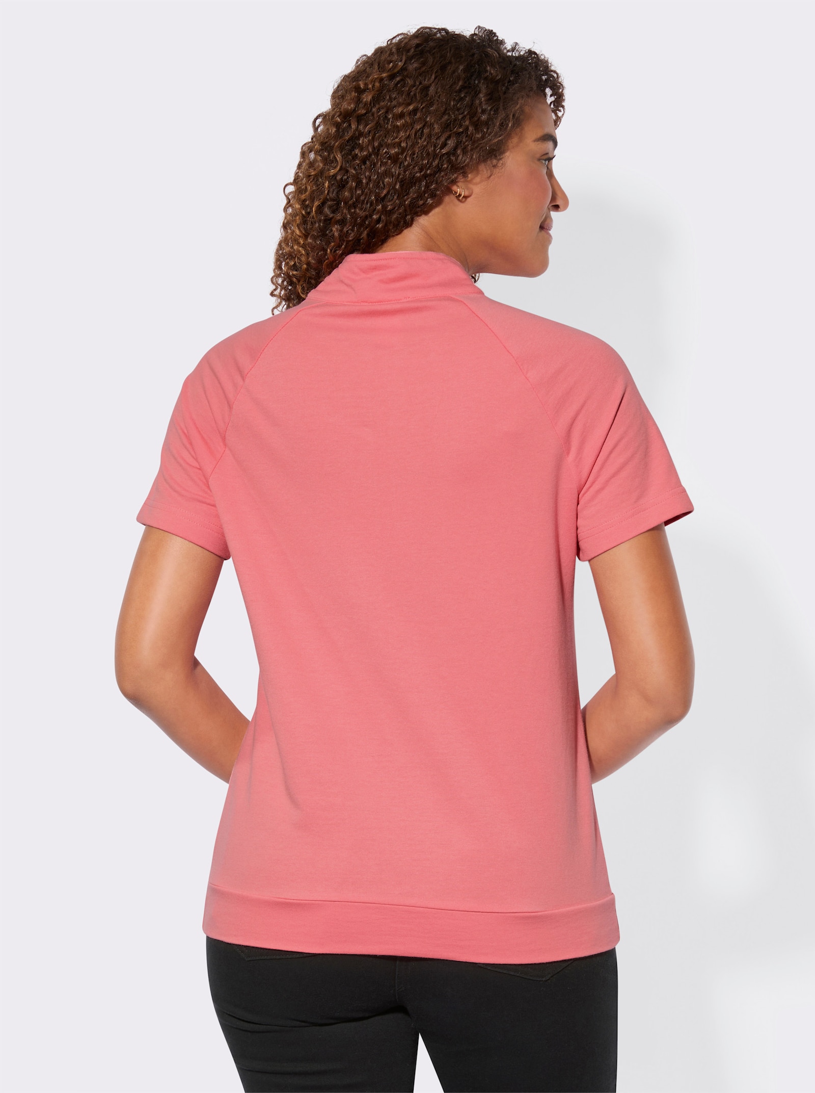 Sweatshirt mit überschnittenen Schultern - flamingo