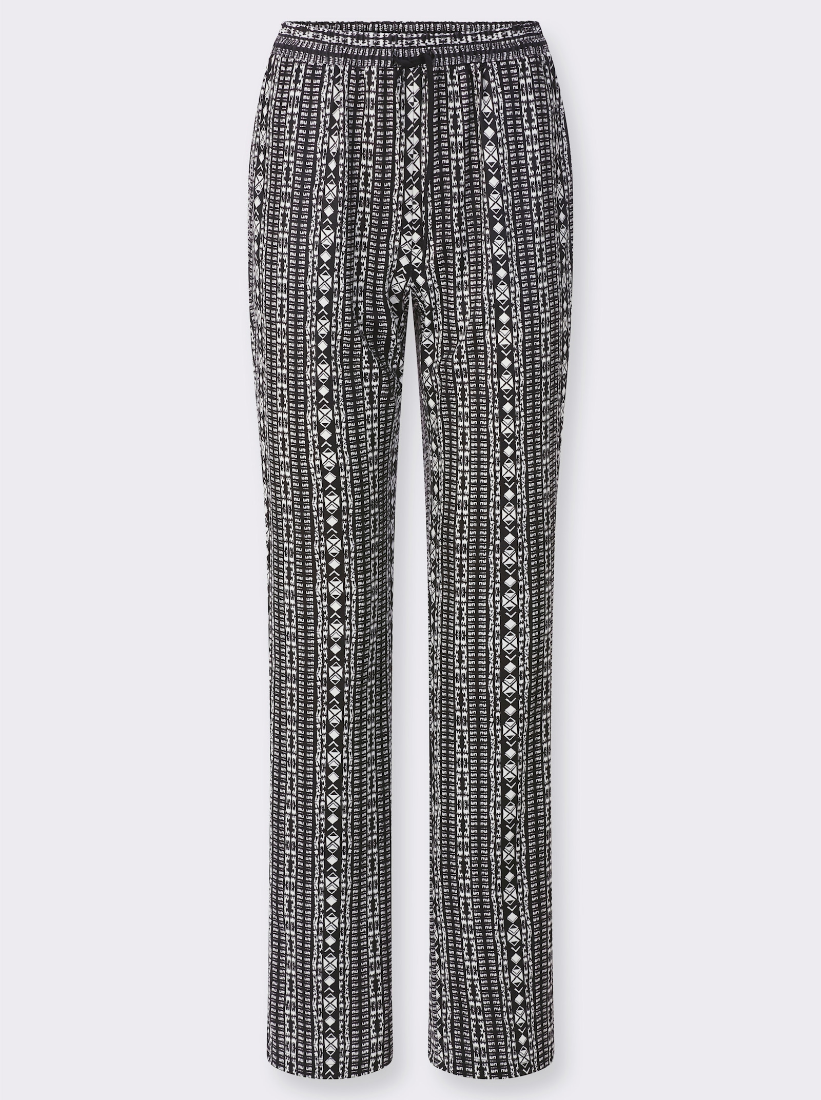 Jerseyhose aus recyceltem Polyester - schwarz-gestreift