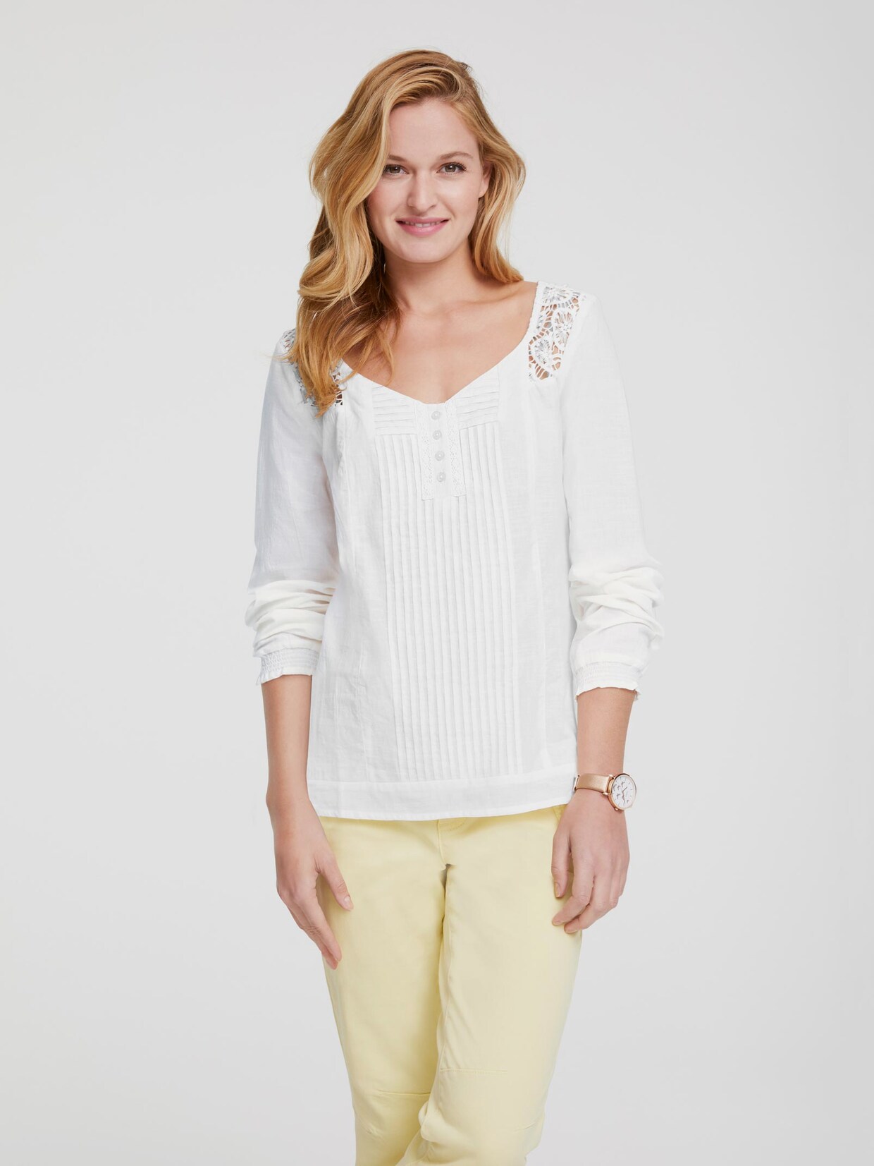 Linea Tesini Kanten blouse - wit