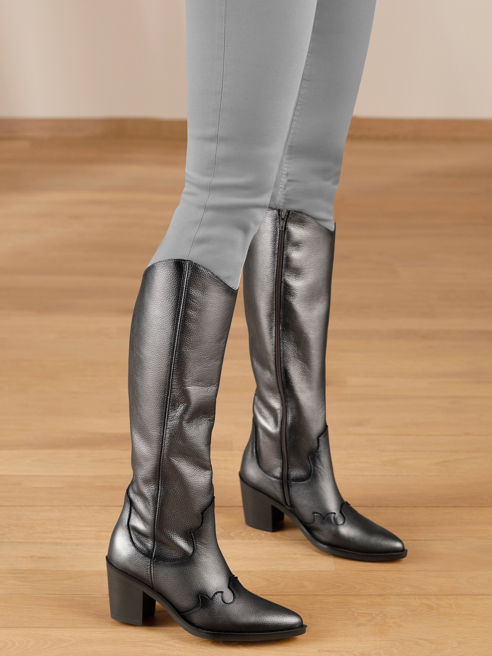 heine laarzen - antraciet/metallic