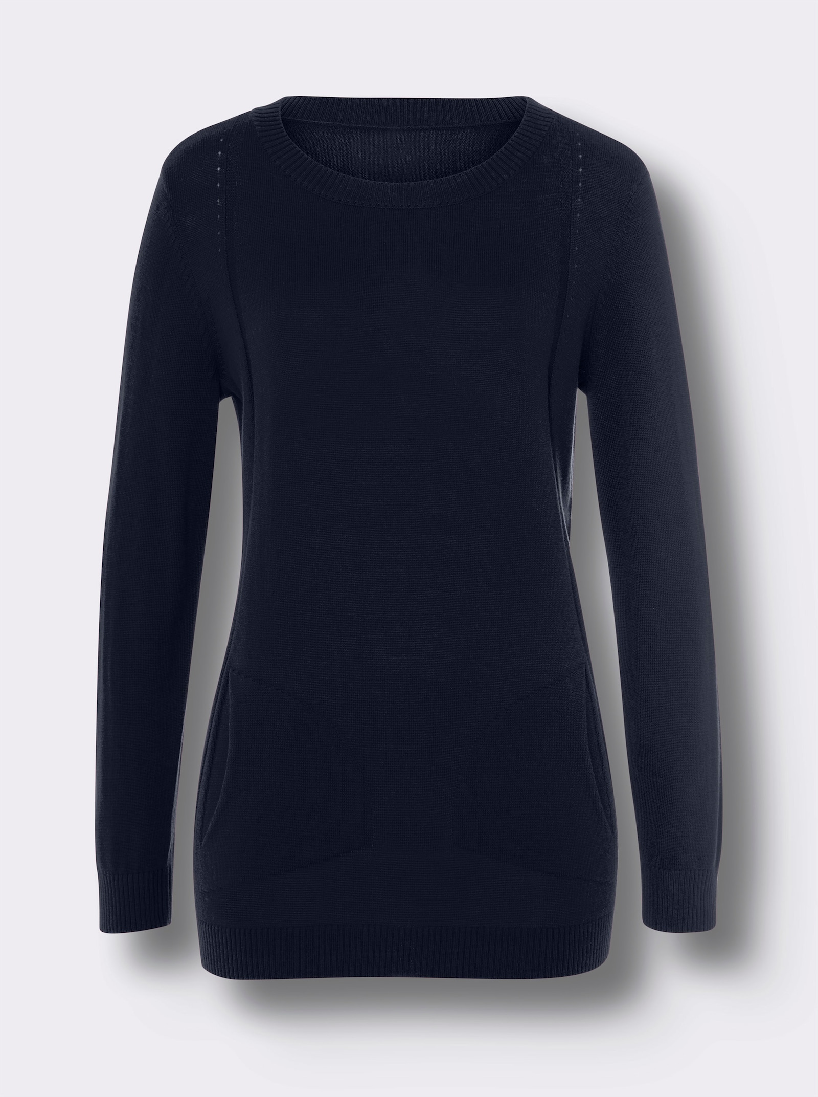 Pullover met lange mouwen en 2 zakken - marine