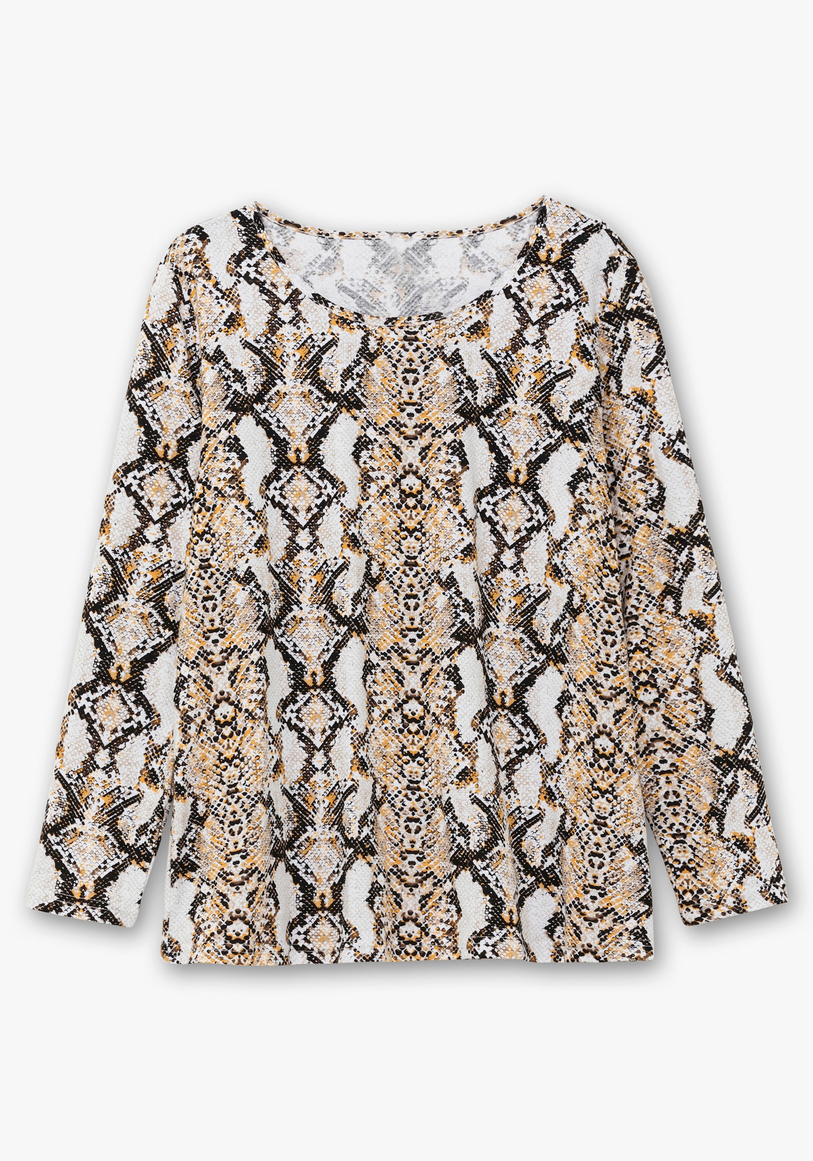 Shirt mit Schlangen-Muster - schwarz-beige-bedruckt