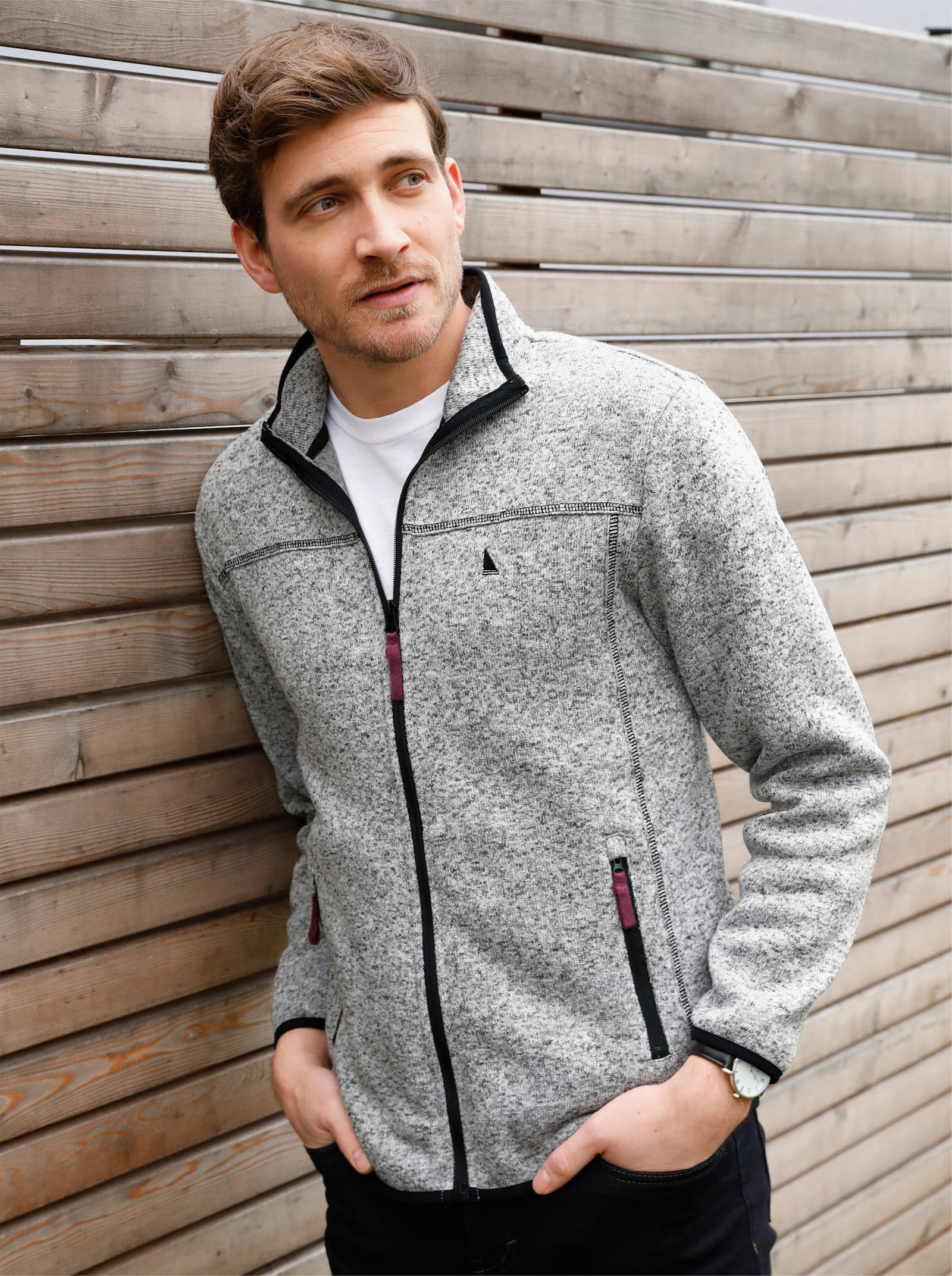 Catamaran Fleecevest - lichtgrijs gemêleerd