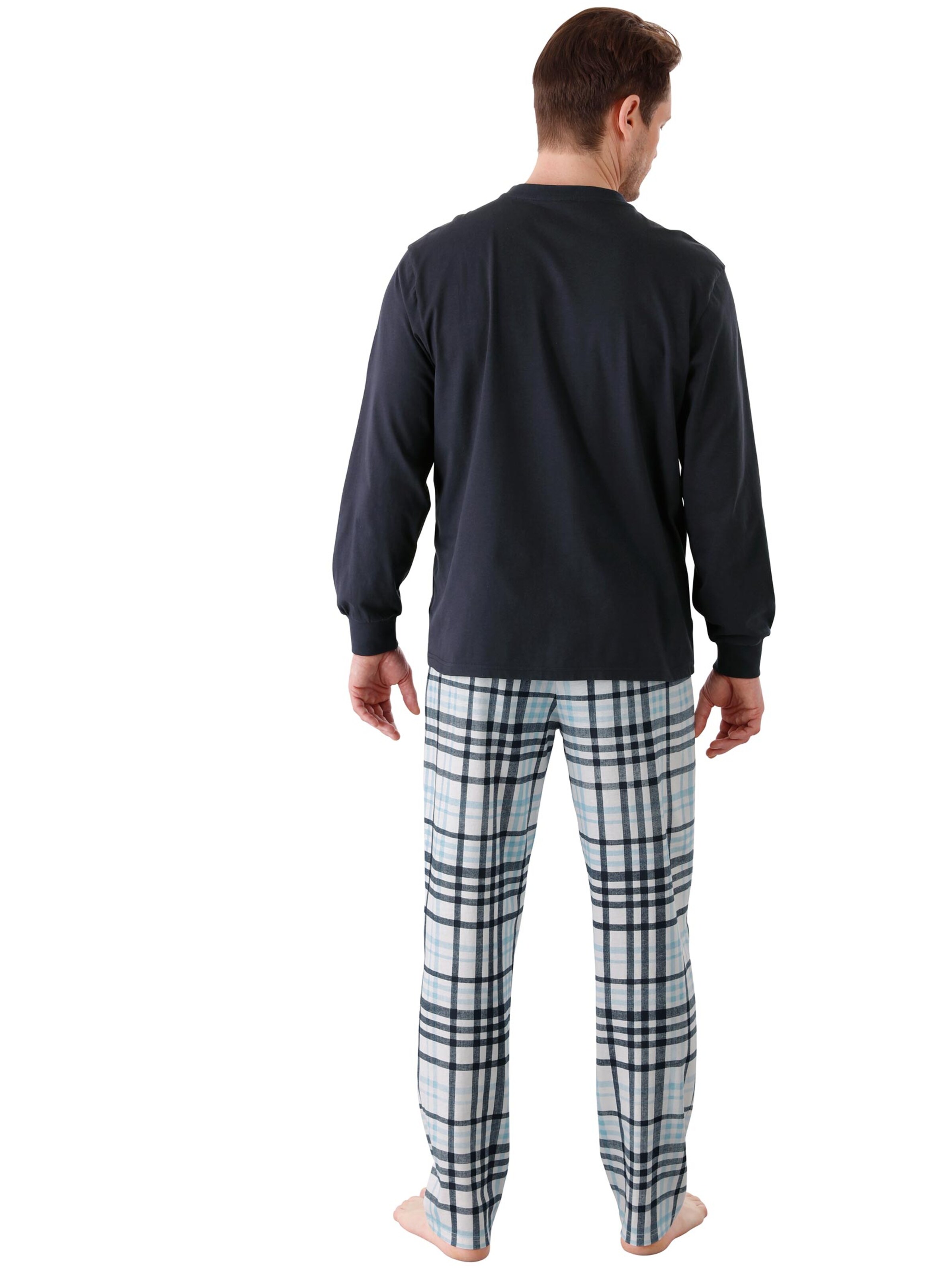 Schlafanzug - marine-kariert