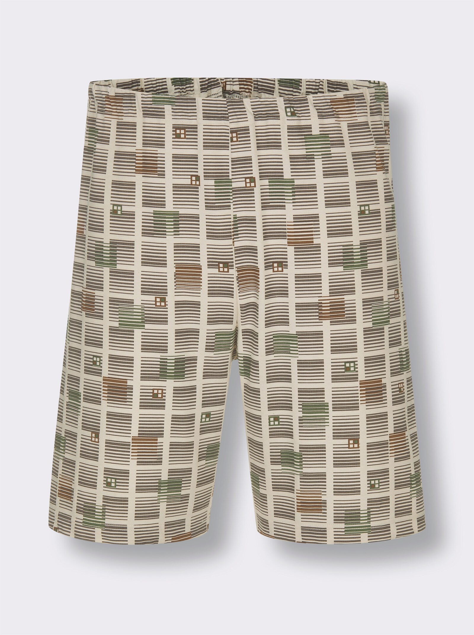 götting shortama - champagne/olijf bedrukt