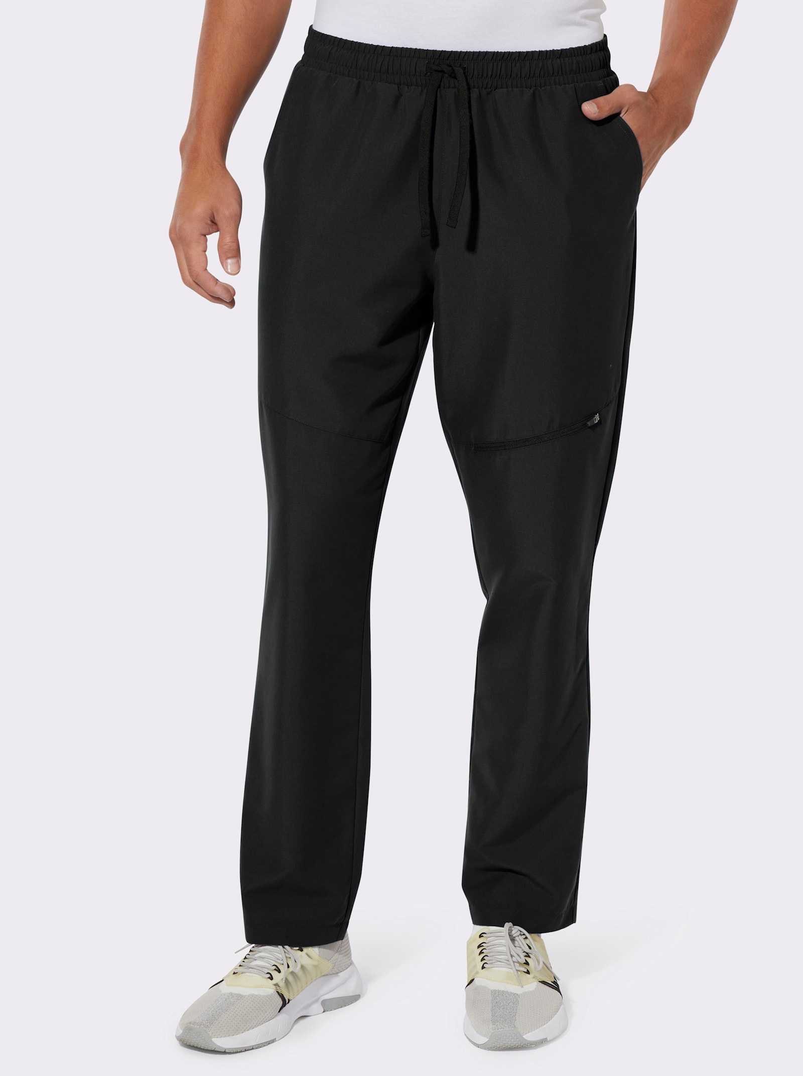 Kalhoty pro volný čas s kapsou na zip - černá