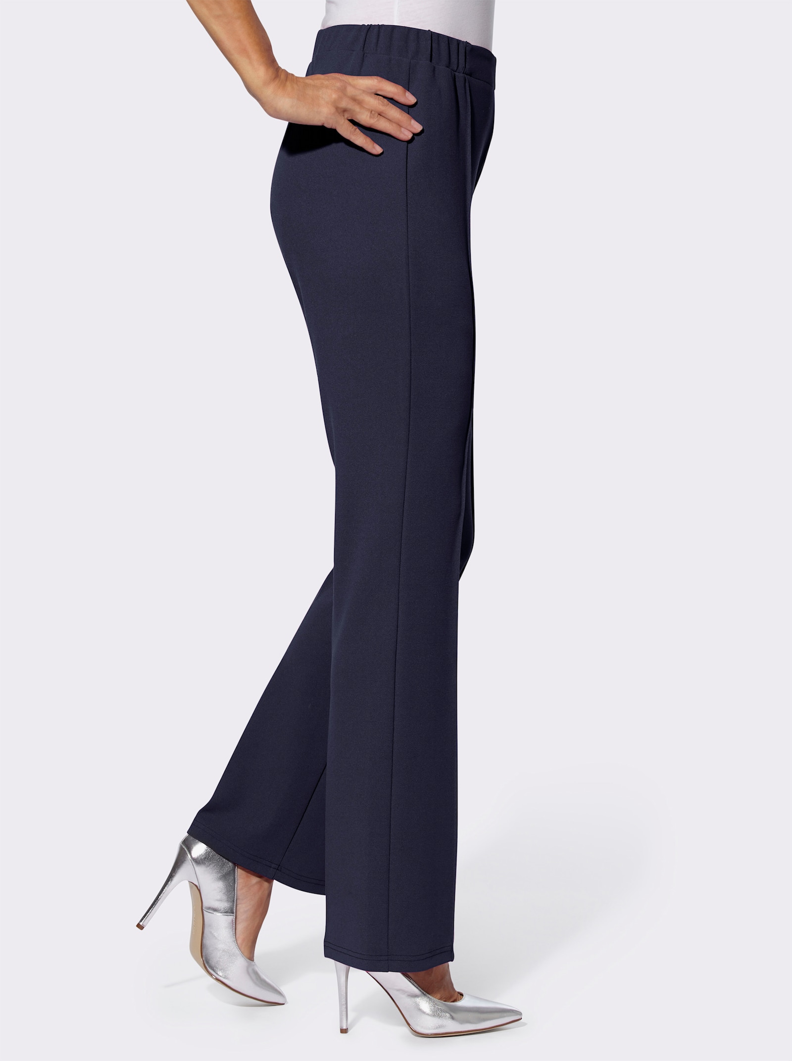 Schlupfhose mit abgesteppter Bügelfalte - marine