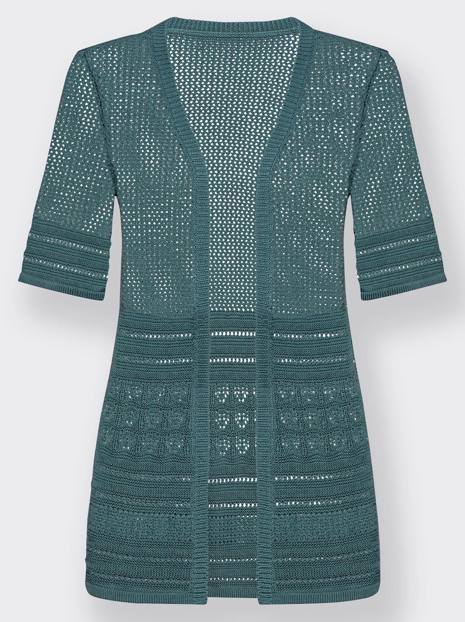 Strickjacke in Ajourstrick - jade