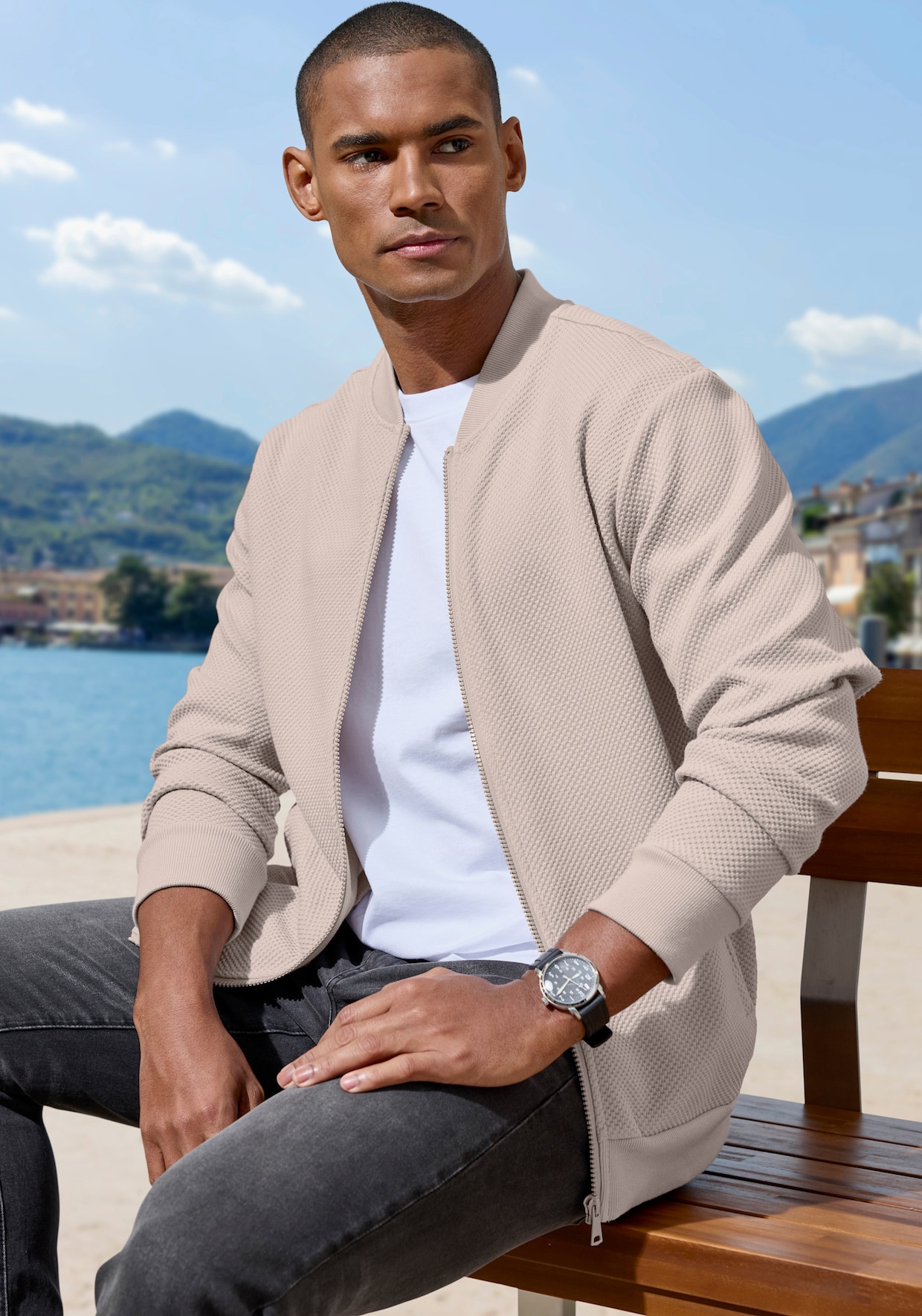 John Devin Sweatjacke - creme