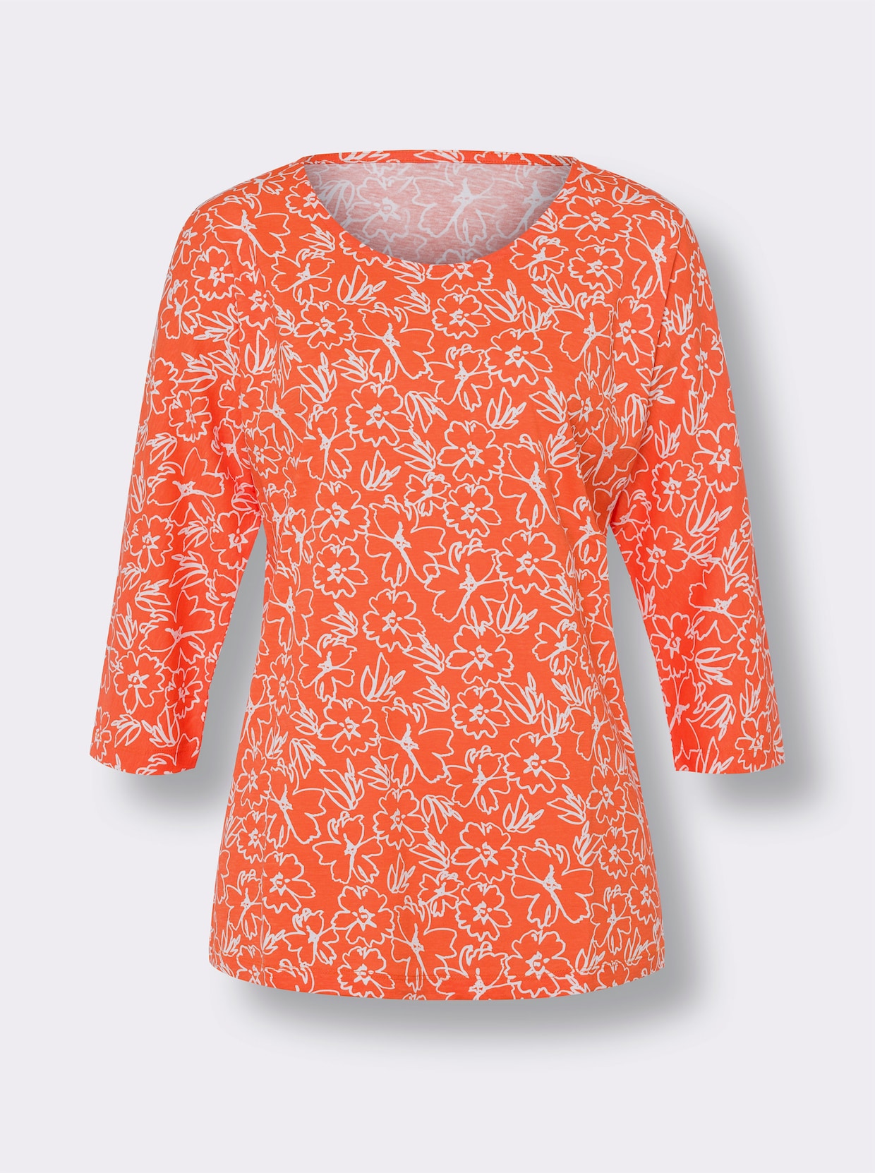 Voľnočasové tričko - Oranžovoá-svetlobéžová potlač