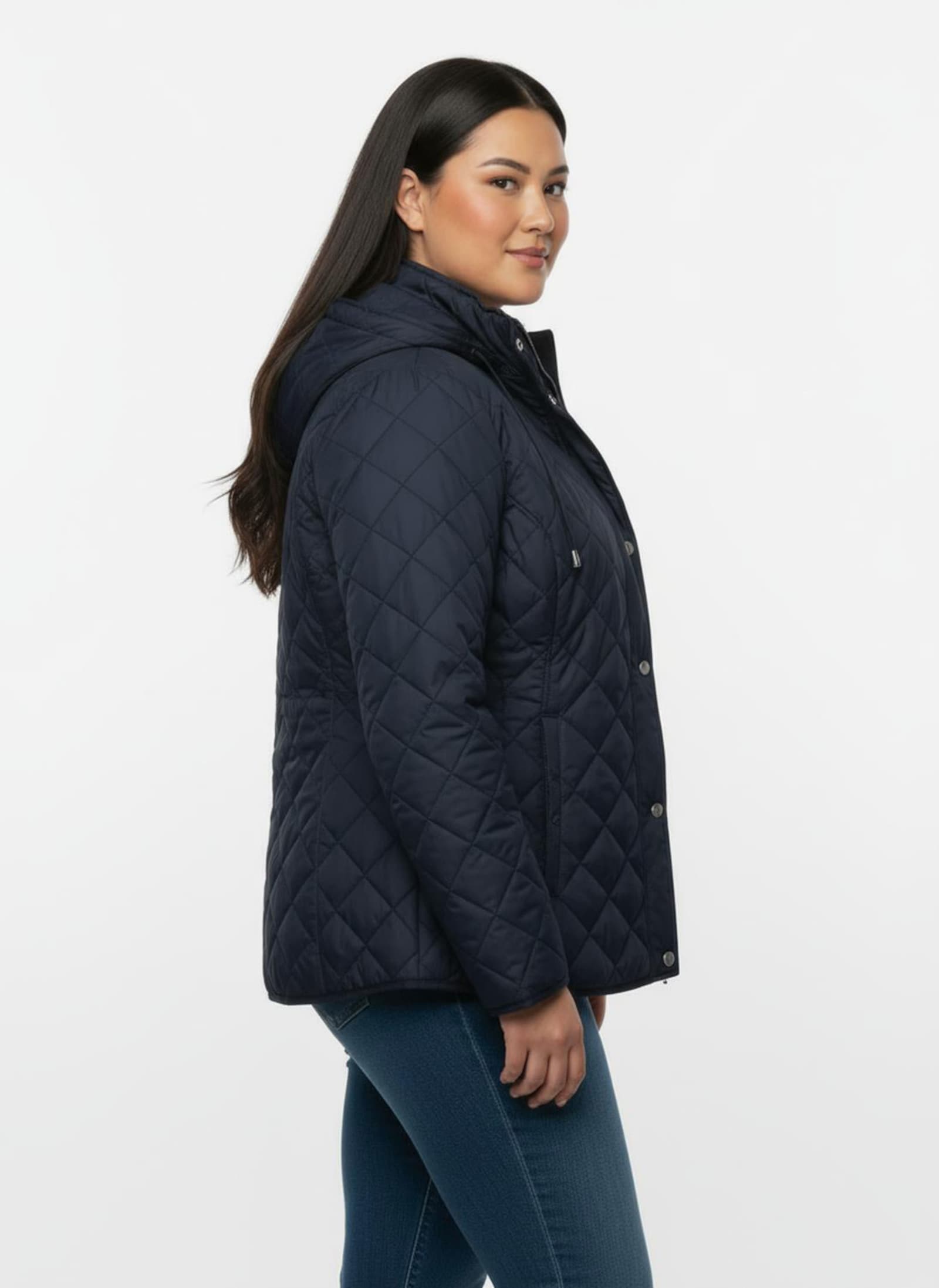 Winterjacke mit Schlingenknopf-Verschluss - marine
