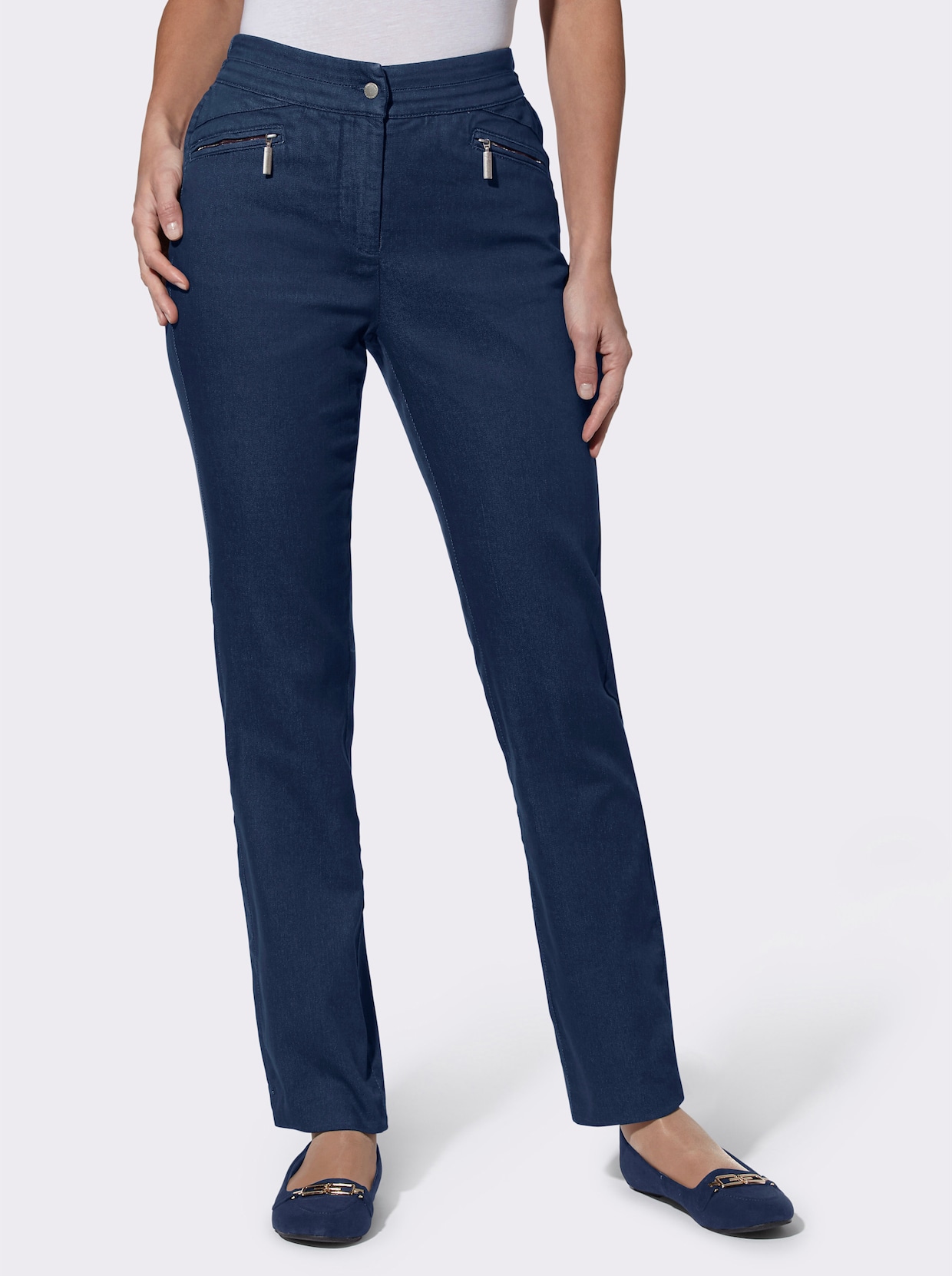 Gerade Jeans - blue-stone-washed