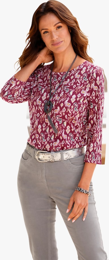 Print-Shirt - bordeaux-bedruckt