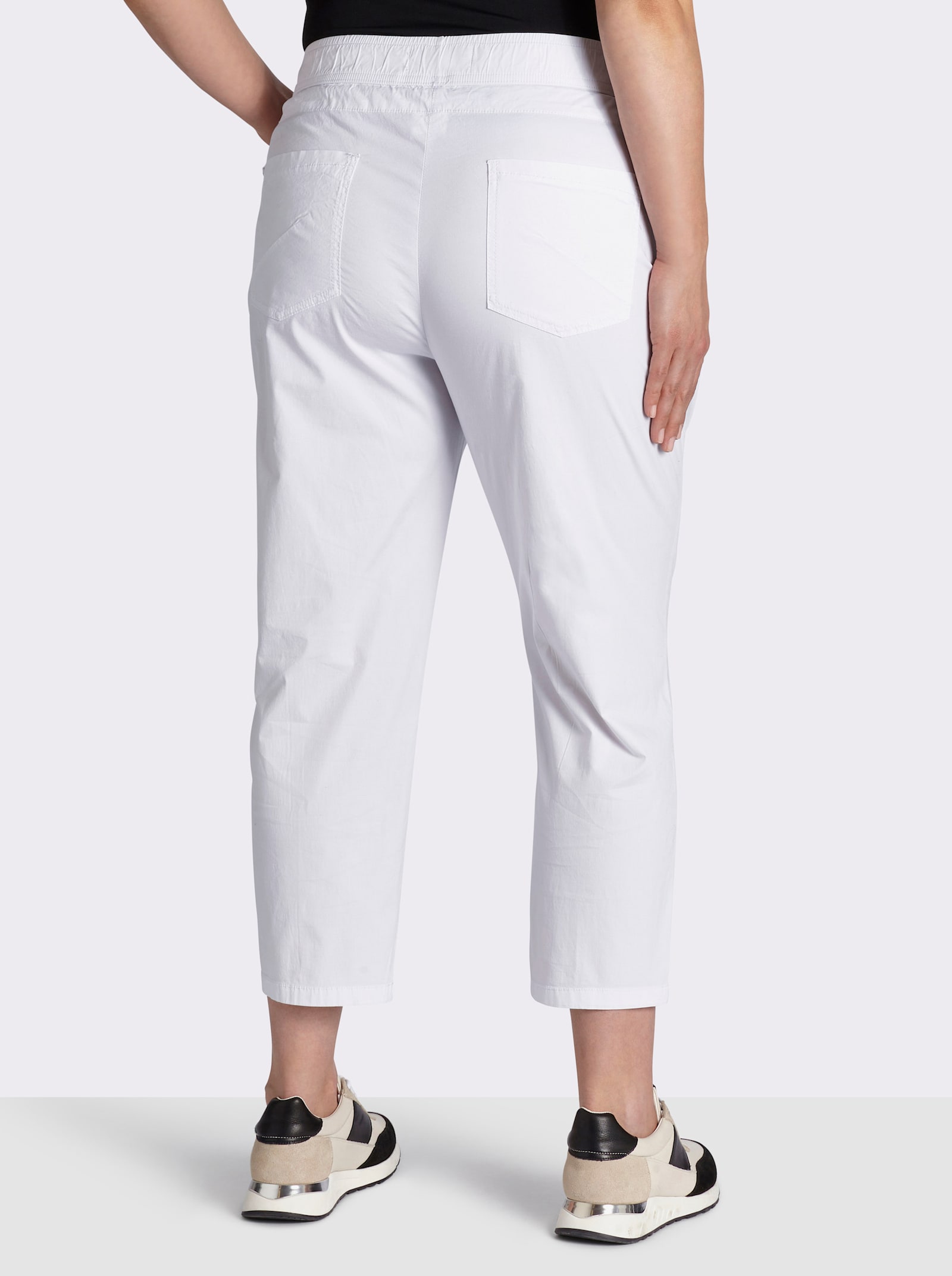 7/8-Hose mit Reißverschluss-Taschen - weiß