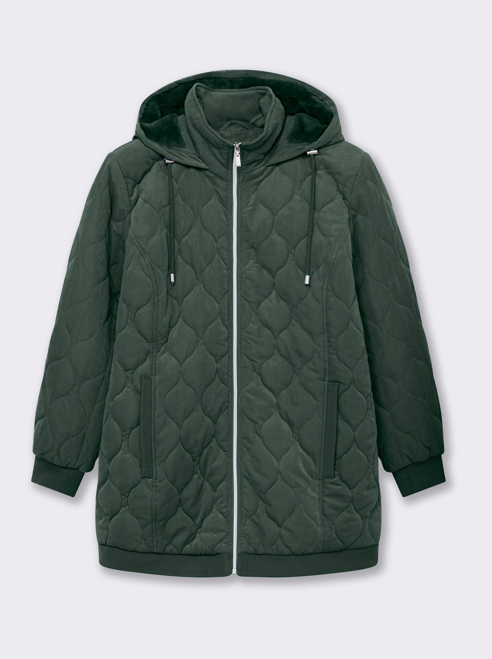 sheego Blousonjacke mit Wellensteppung, warm wattiert - moos